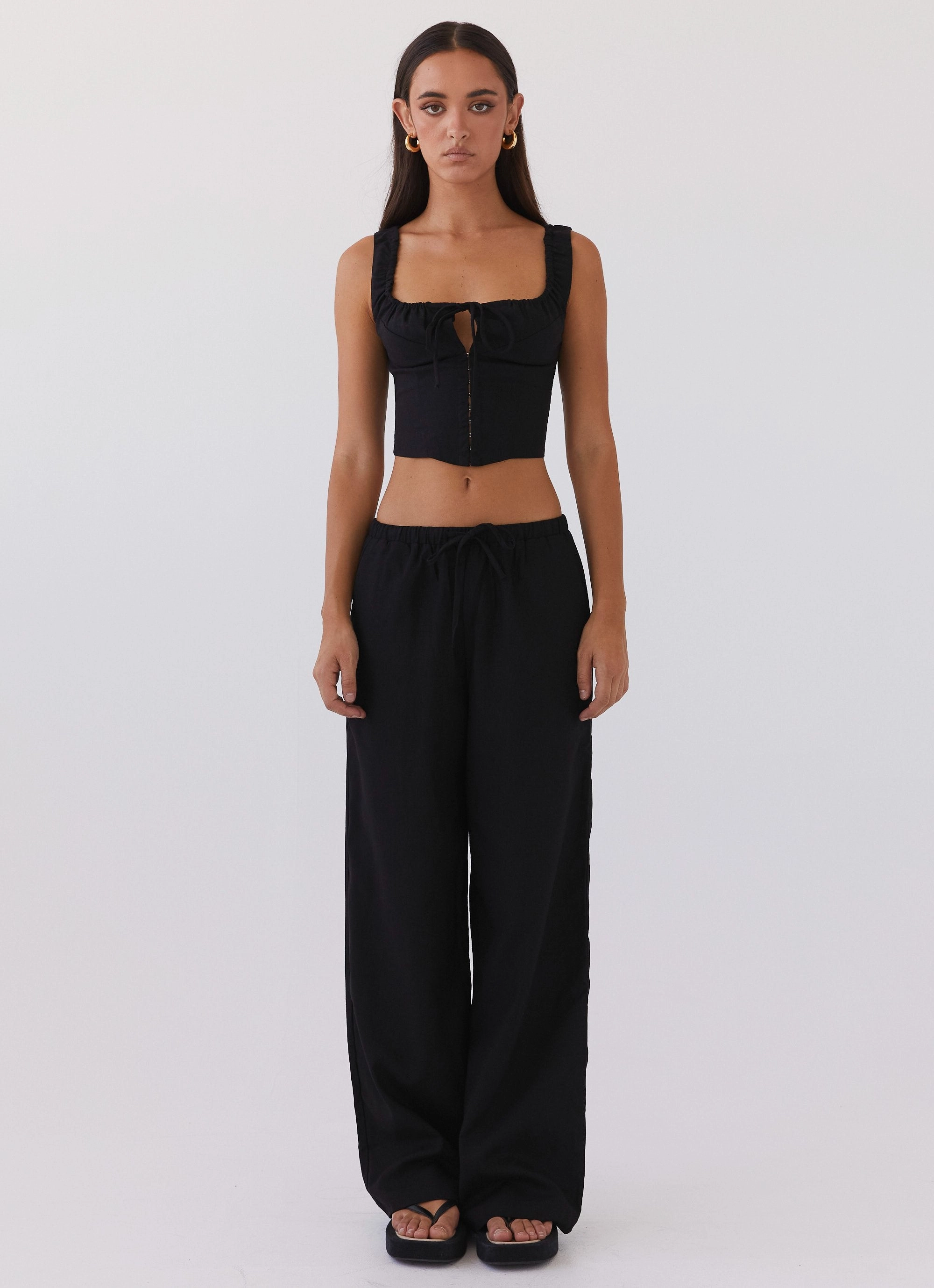 RubberizedGrip Take Me Away Corset Top - Black