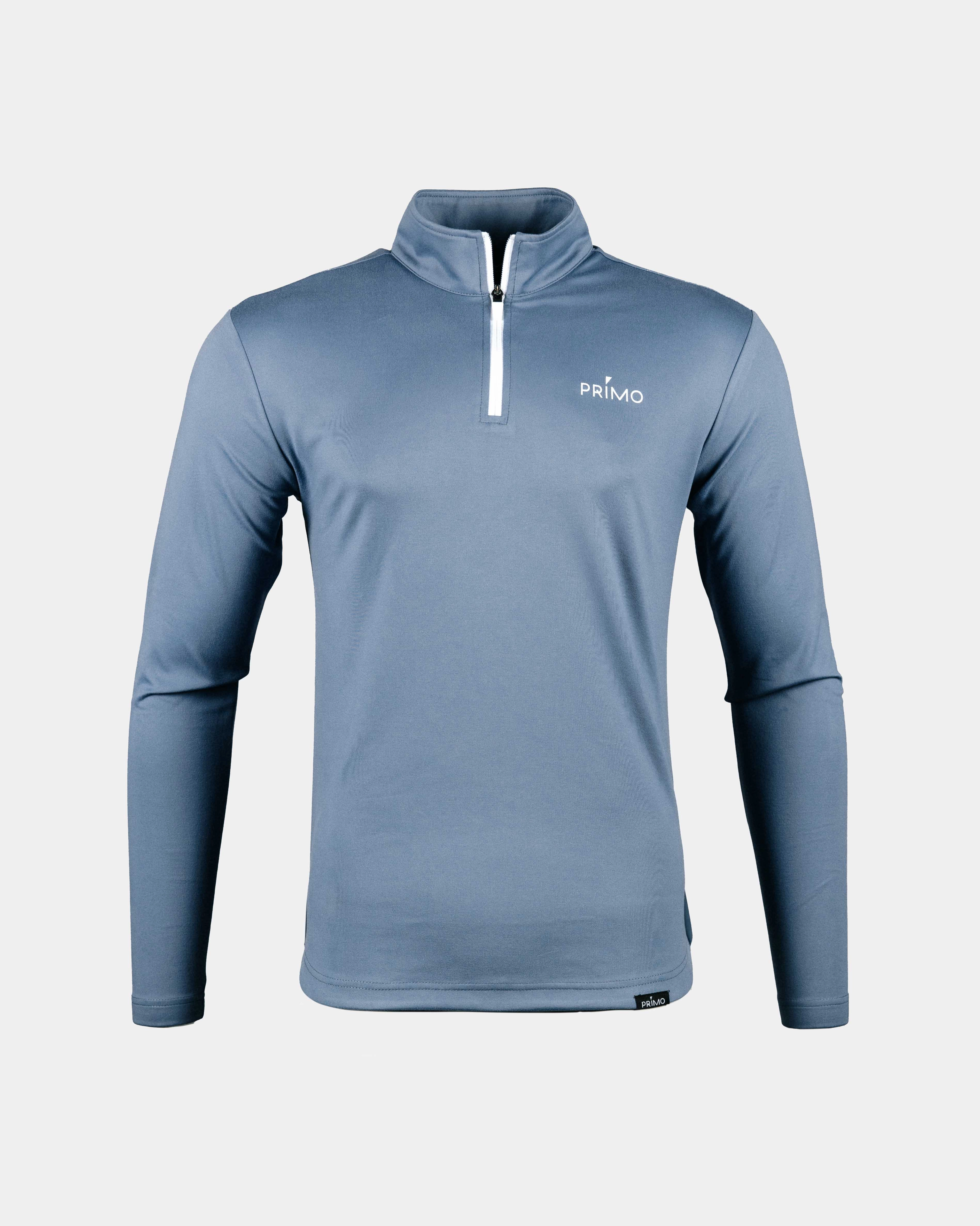 Dusty Blue Classic Quarter Zip RelaxedNeckline