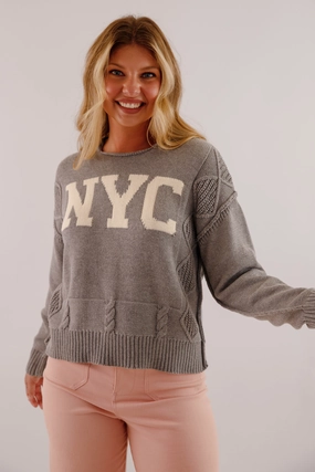 New Romance In The City Sweater-NYC Airflow Ventilation Zones DoubleStitchedHem