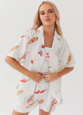 Compact TravelFriendly Design Sweet Relief Oversized Linen Shirt - Banchetto
