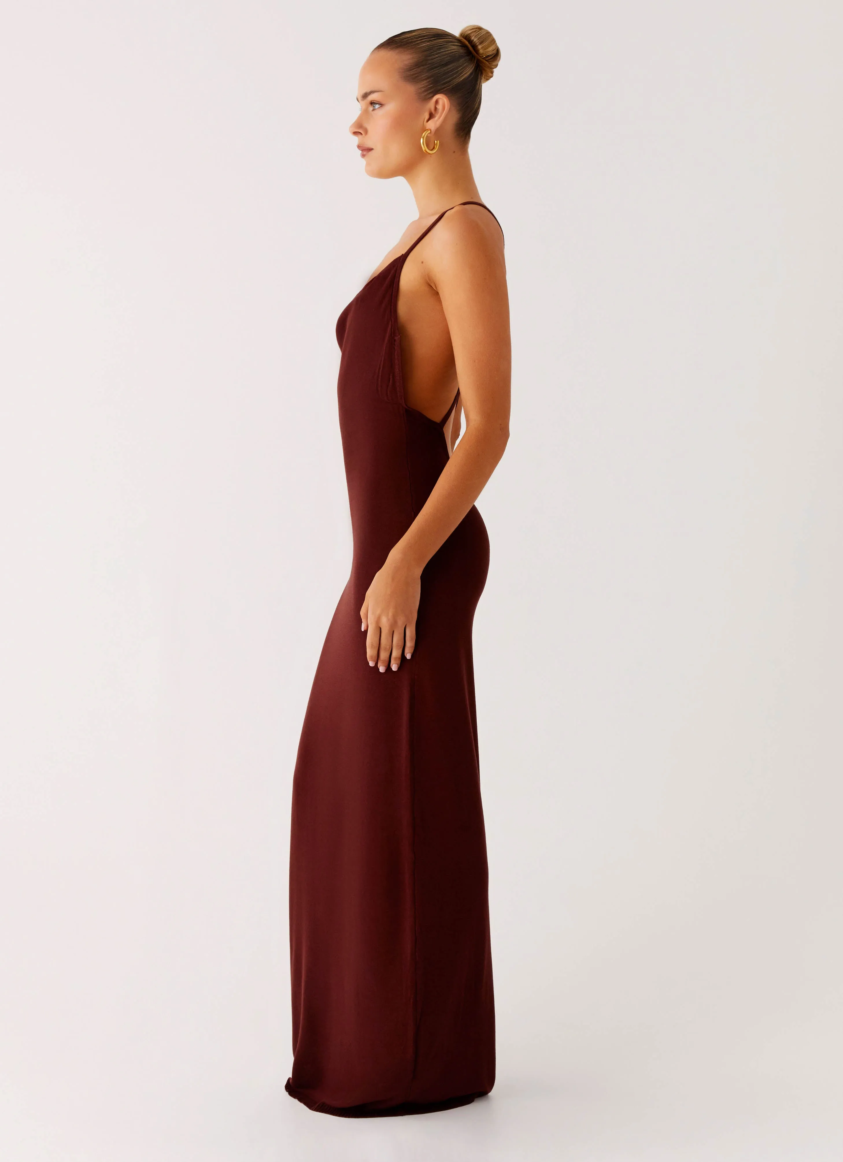 Chic and Cozy Soft and Smooth Nomad Muse Maxi Dress - Chocolate