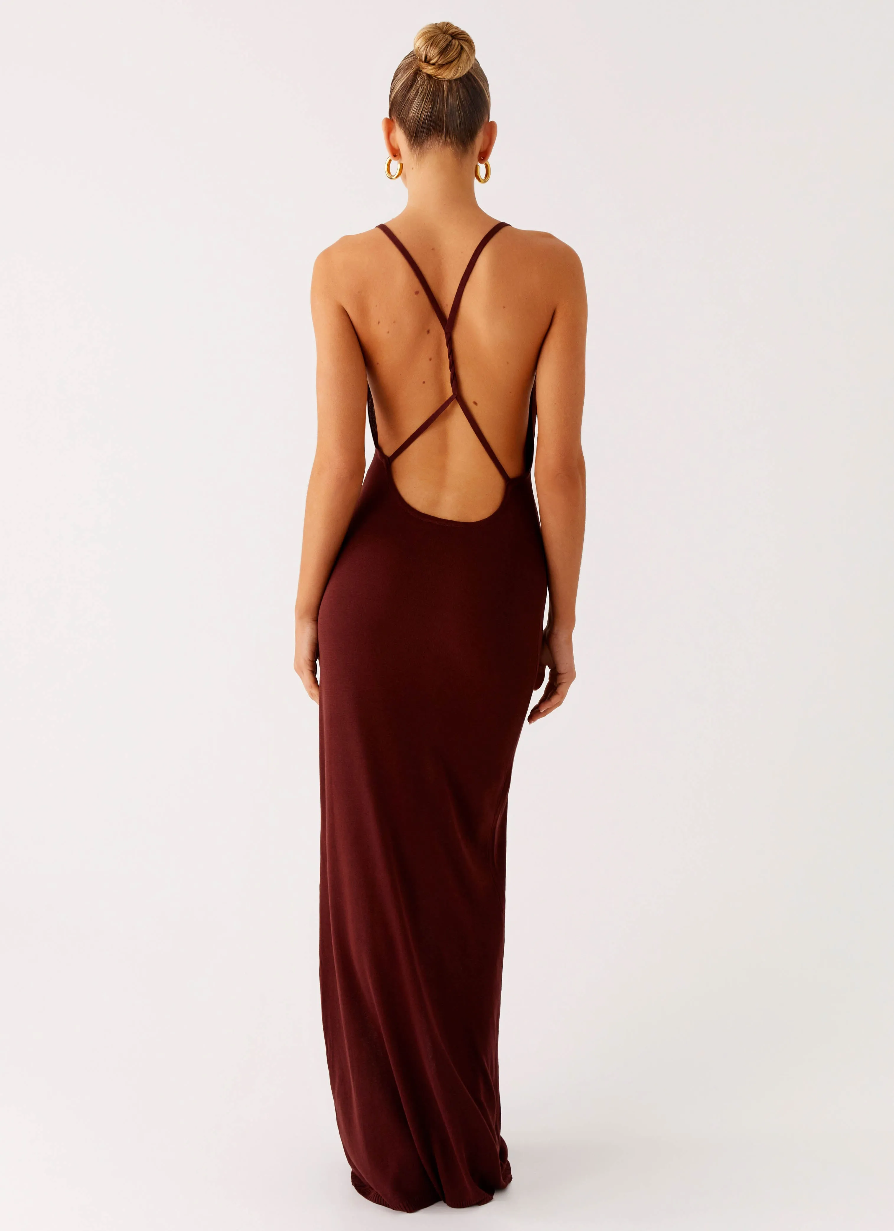 Nomad Muse Maxi Dress - Chocolate Quiet Luxury Satin Grace