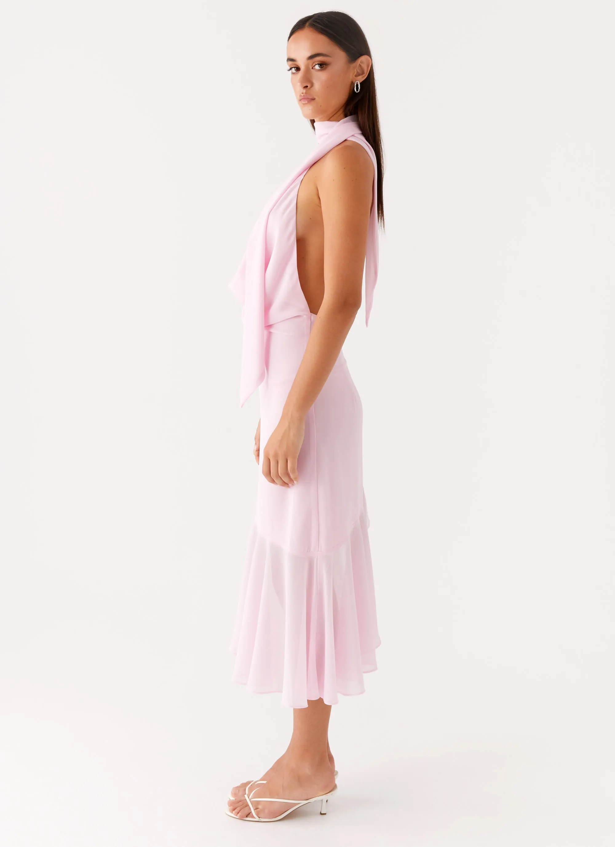 Light Fabrication Layna Scarf Midi Dress - Pink