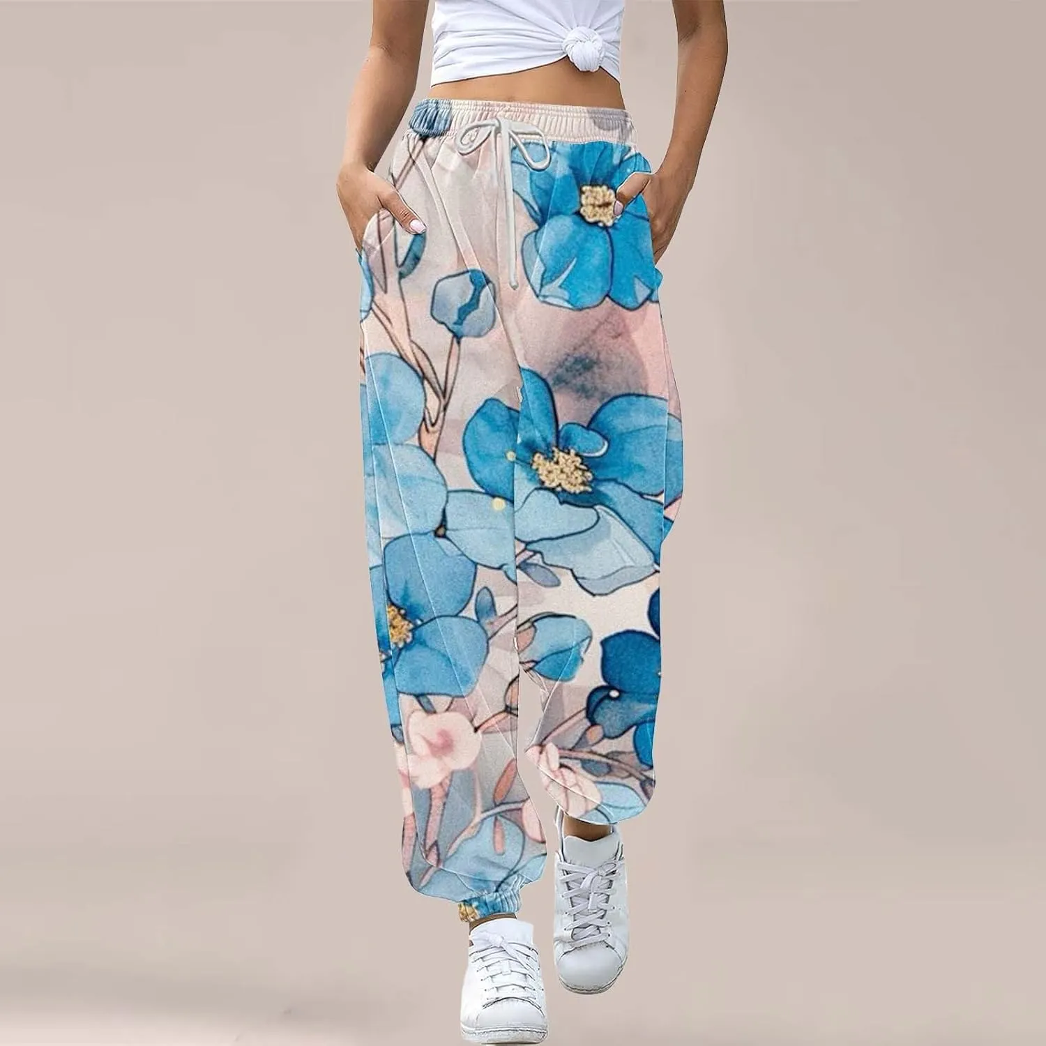LCMTWX Baggy Sweatpants Joggers Pants Workout High Waisted Yoga Pants with Pockets Womens Black Jogger Pants Black Jogger