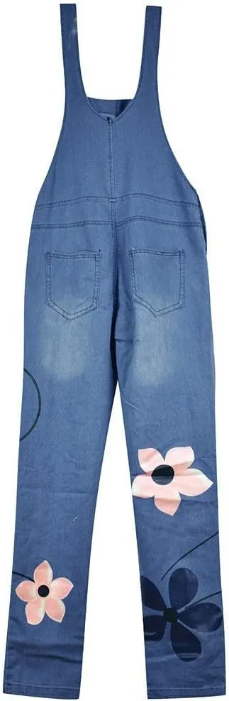 LCMTWX Skinny Jeans for Women Denim Bib Women's Fashion Bib Rompers Pants Women's Jeans Stretchy Raw Hem High Rise Jeans