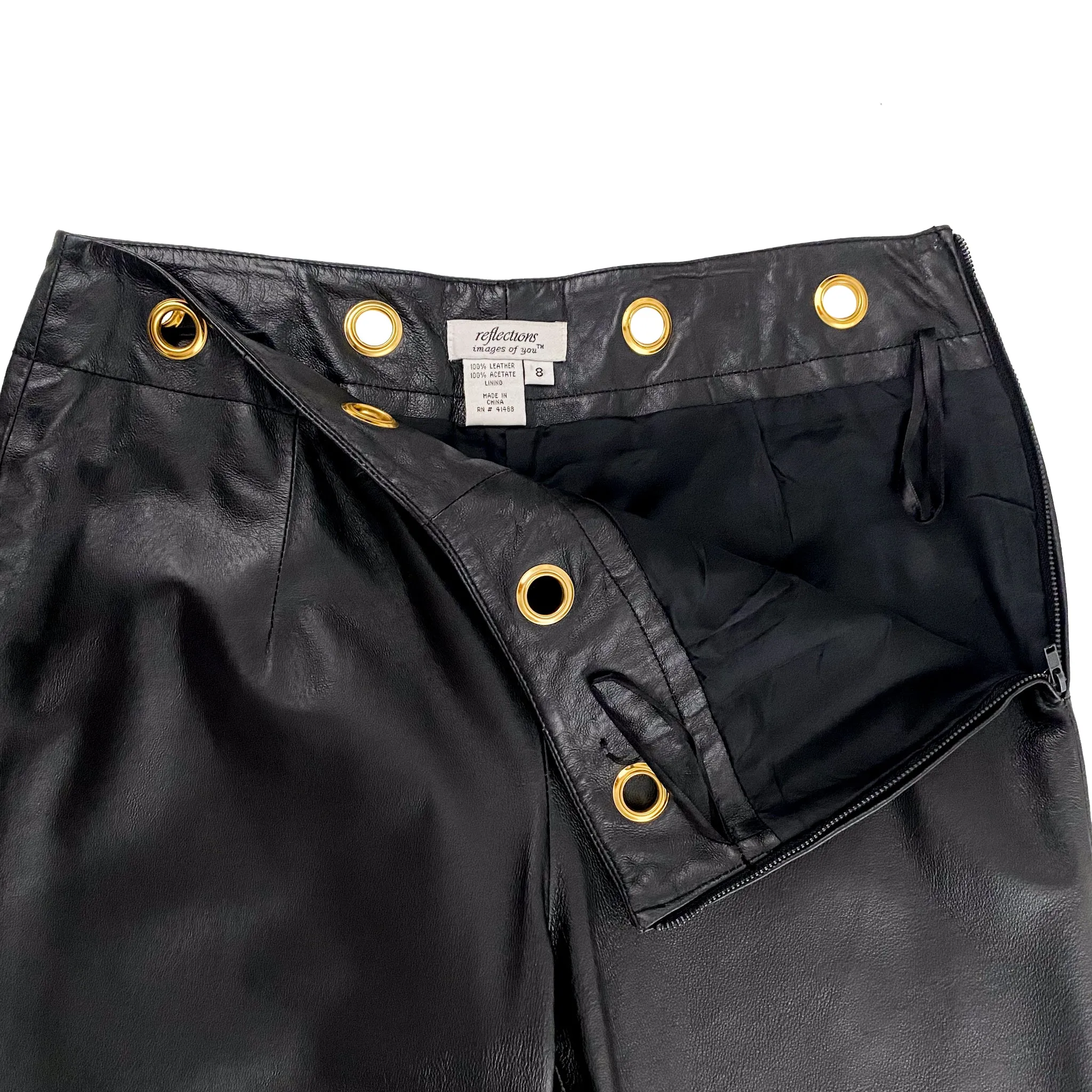 Leather Grommet Pants (M)