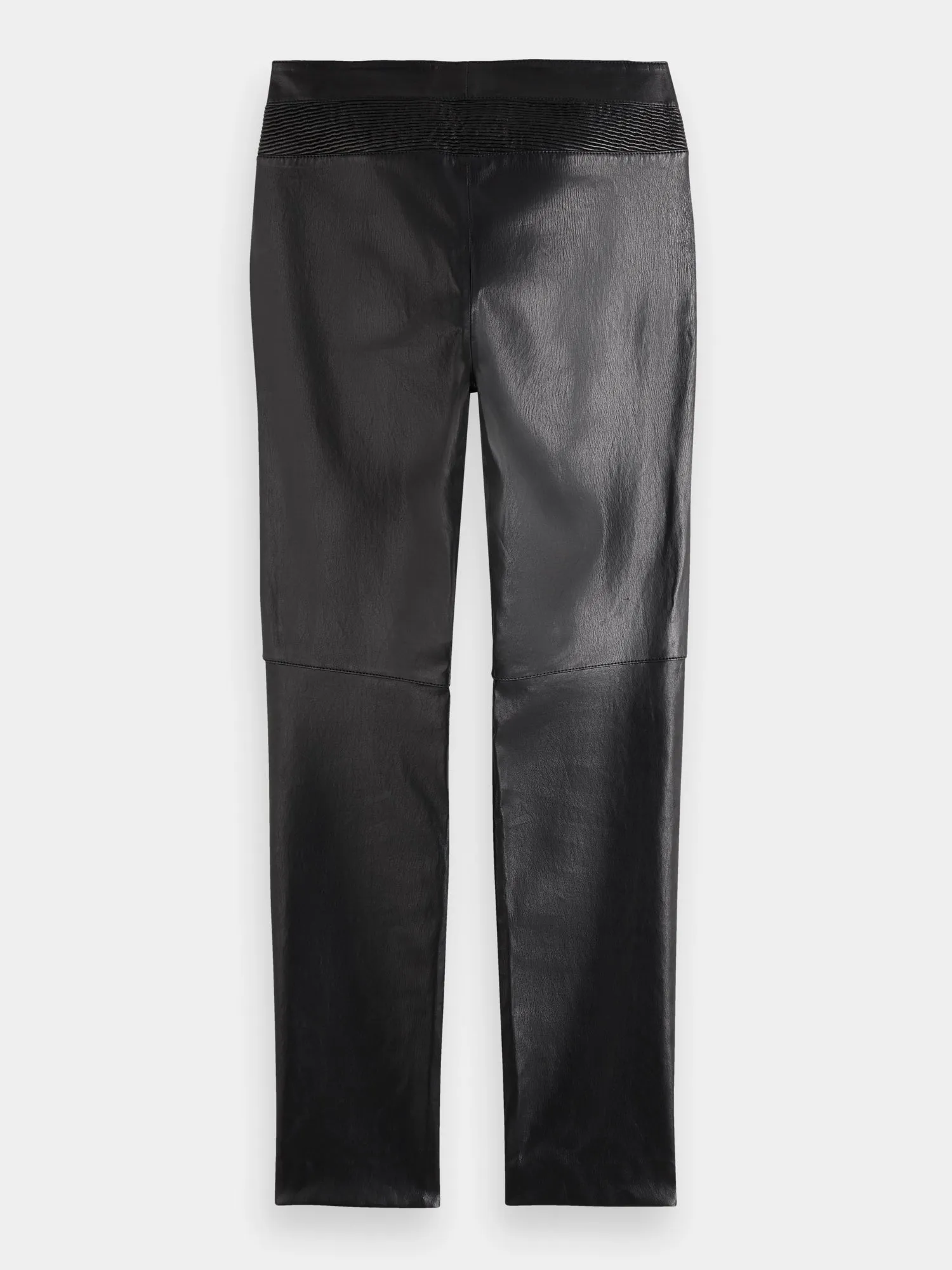 Leather slim fit biker pants