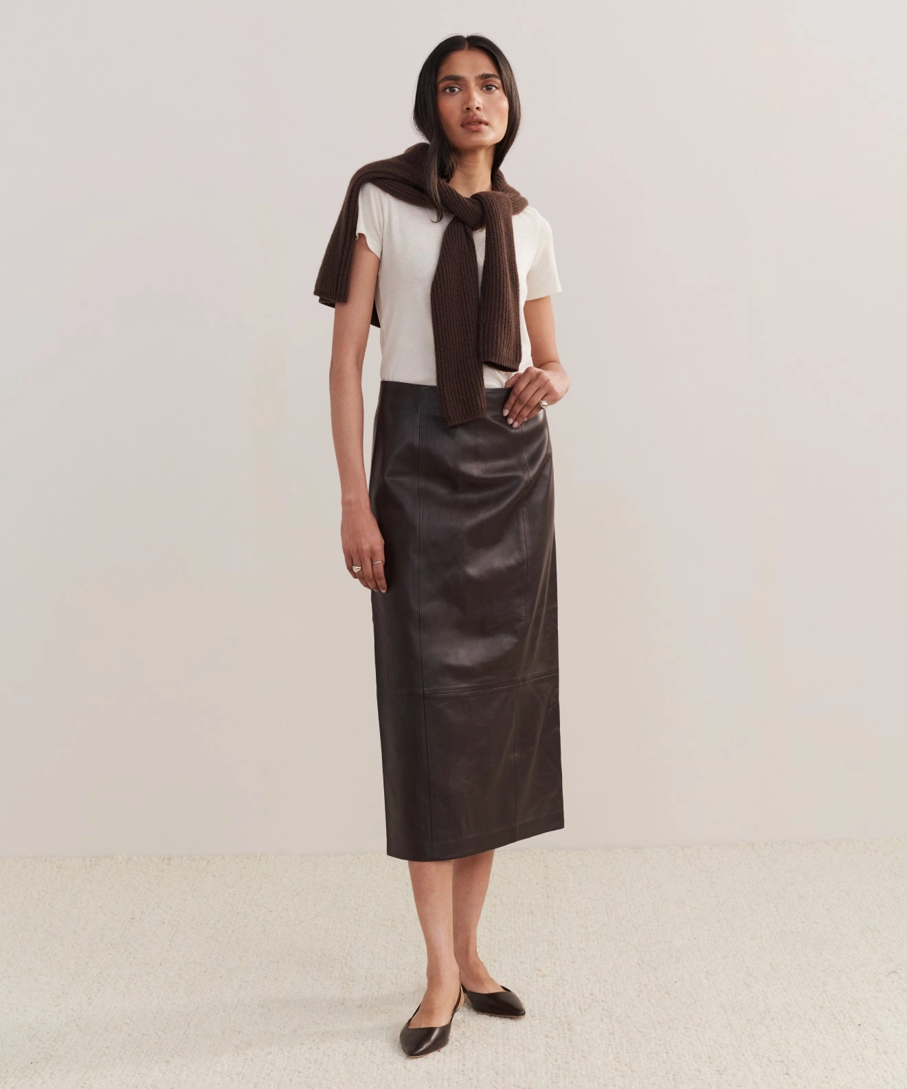 Leather Sienna Skirt TaperedLeg Cozy Layer