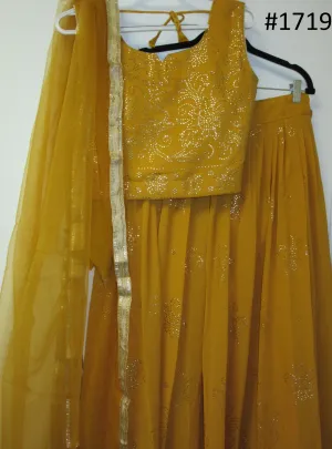 Lehenga 5801719 Mustard Georgette Lehenga Set Small Size Choli