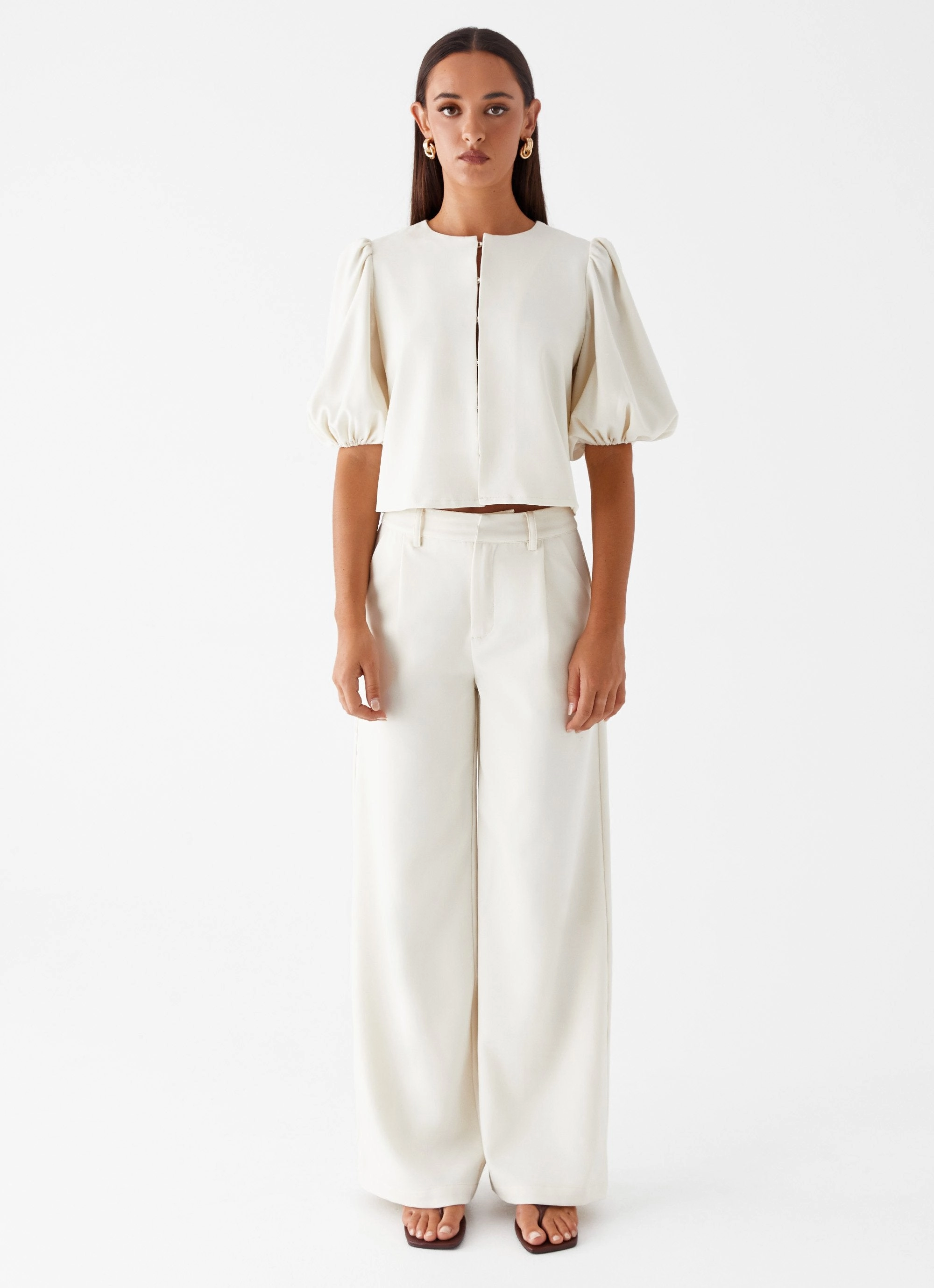 Leila Suiting Pants - Ivory Supportive Fit