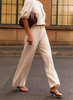 Day Comfort Bootcut shape Leila Suiting Pants - Ivory