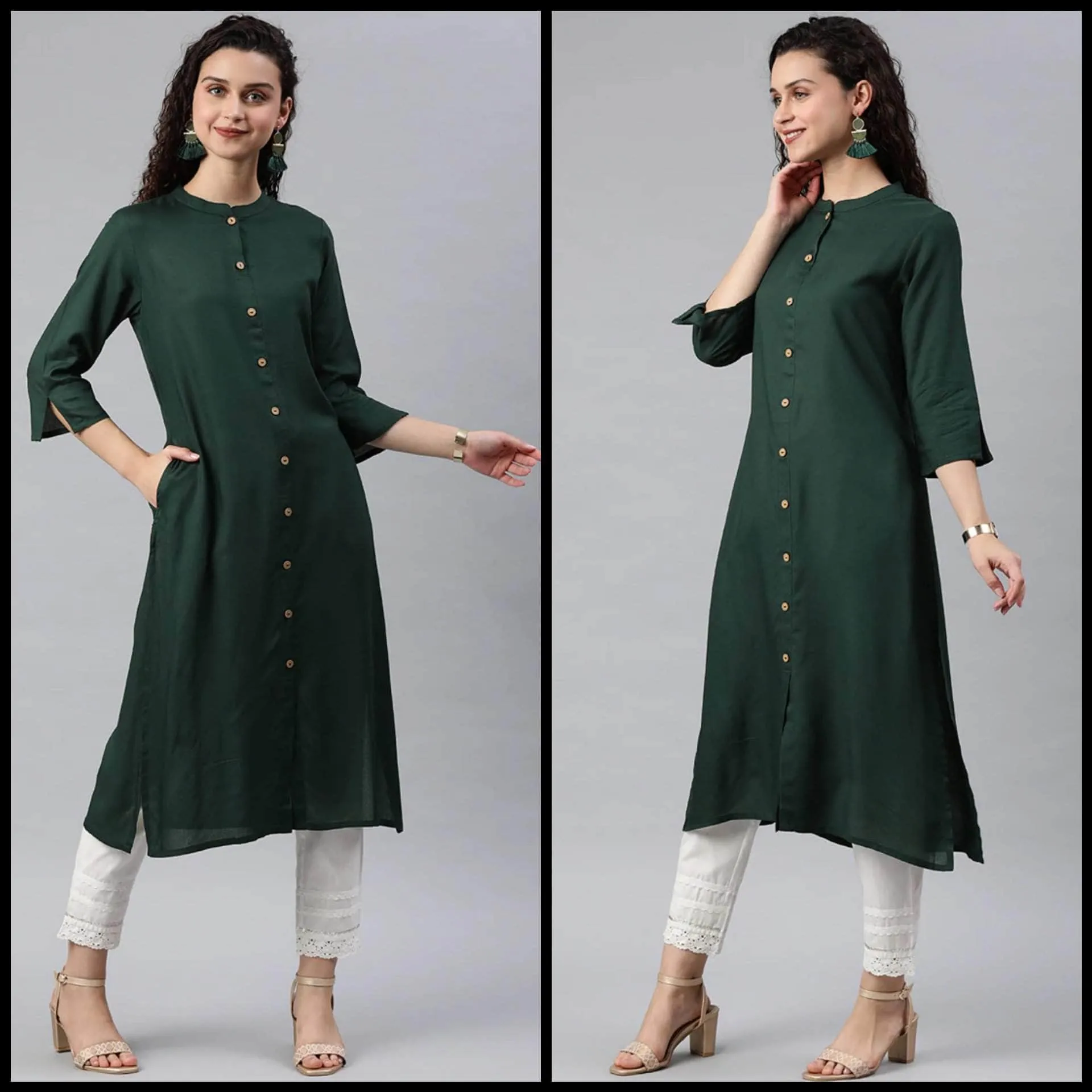 Lemon Tart Clothing LTK117 Button Detail Stitched Kurti