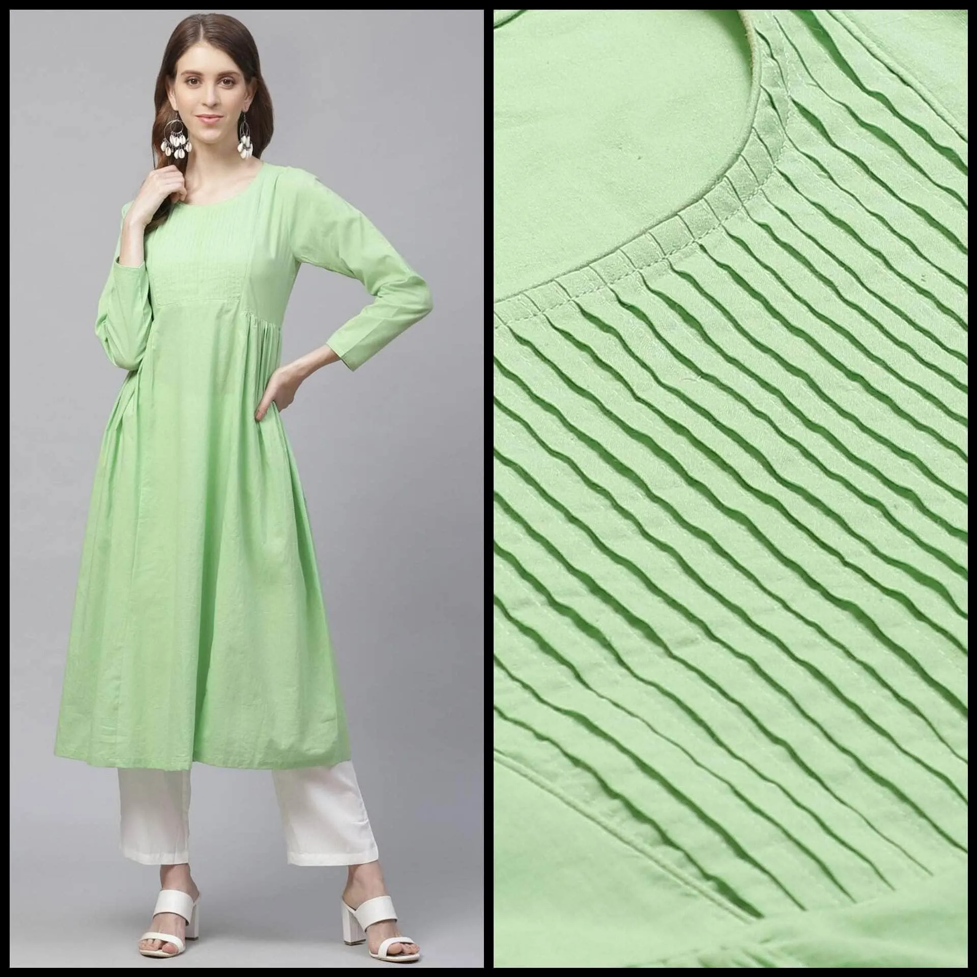 Lemon Tart Clothing LTK124 Pintuck Detail Stitched Kurti