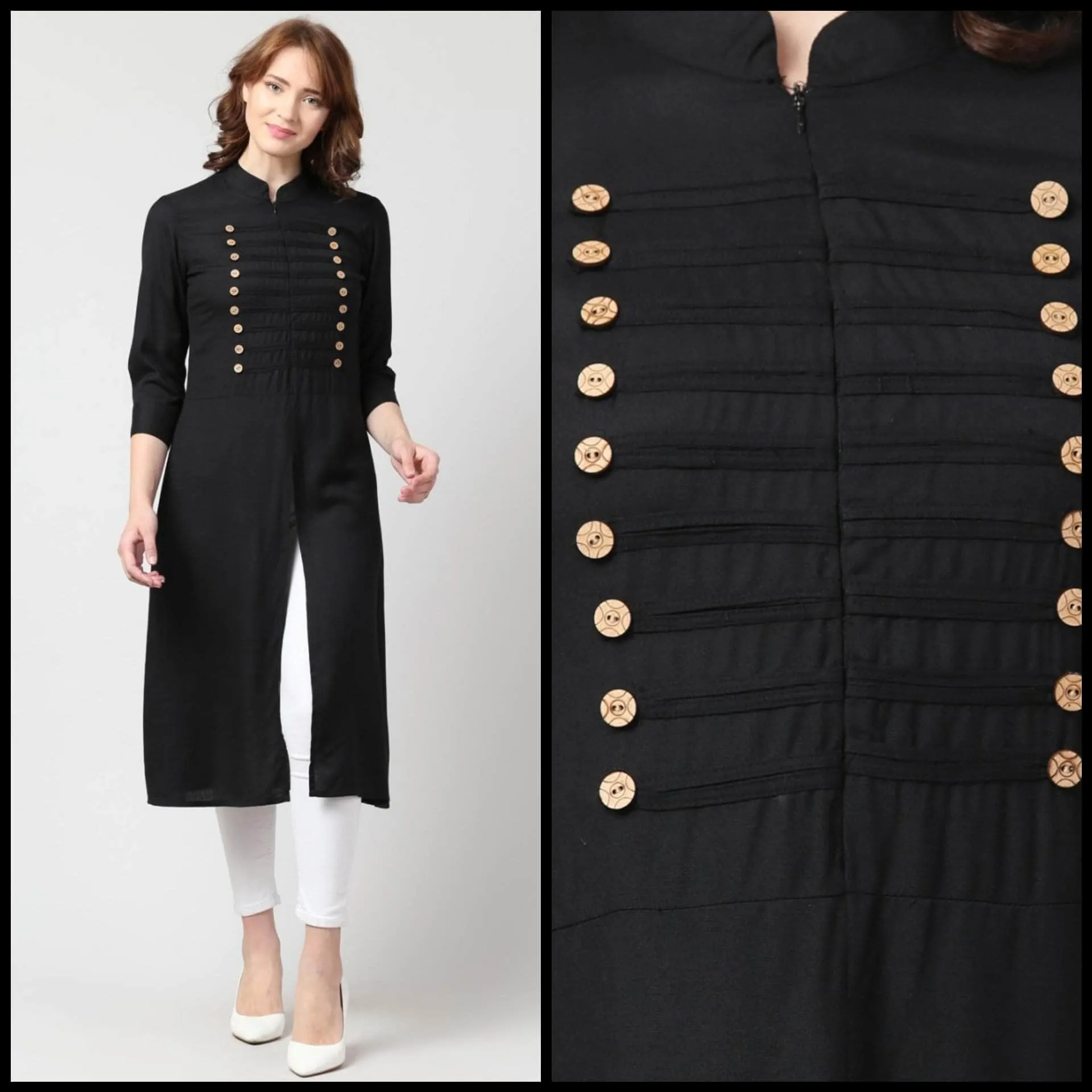 Lemon Tart Clothing LTK143 Pintuck Detail Stitched Kurti