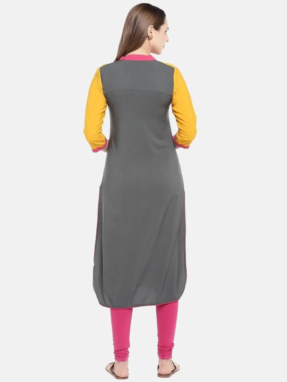 Lemon Tart Clothing LTK151 Color Block Detail Stitched Kurti - DG