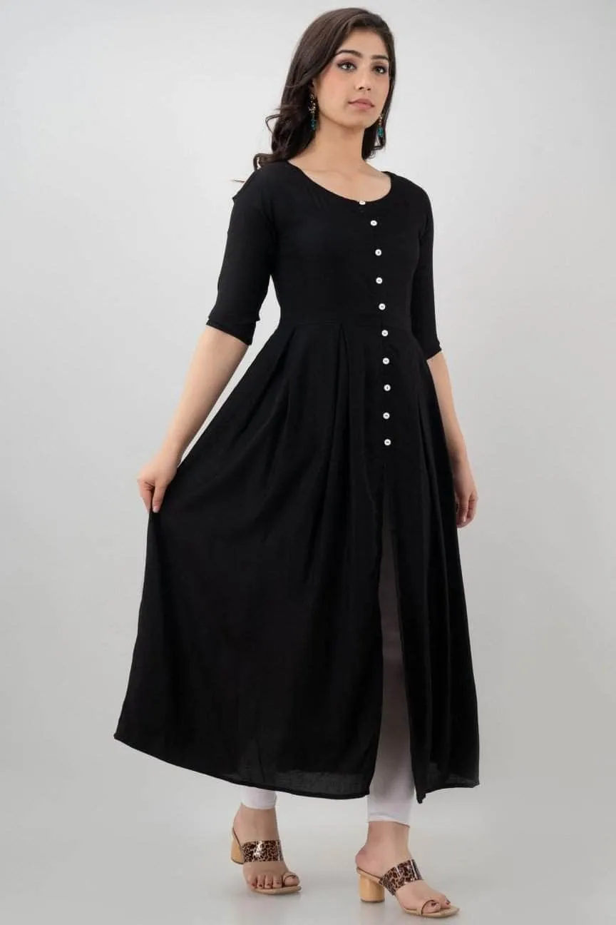 Lemon Tart Clothing LTK161 Peplum Detail Kurti - Black