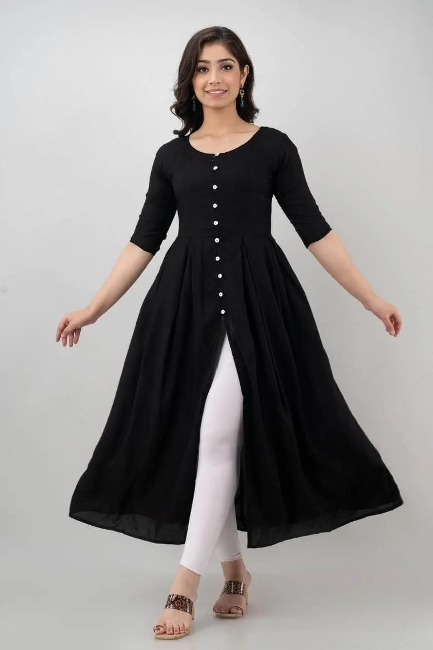 Lemon Tart Clothing LTK161 Peplum Detail Kurti - Black