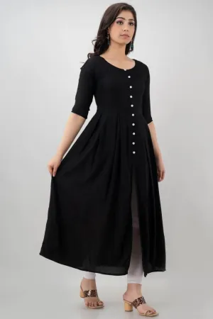 Lemon Tart Clothing LTK161 Peplum Detail Kurti - Black