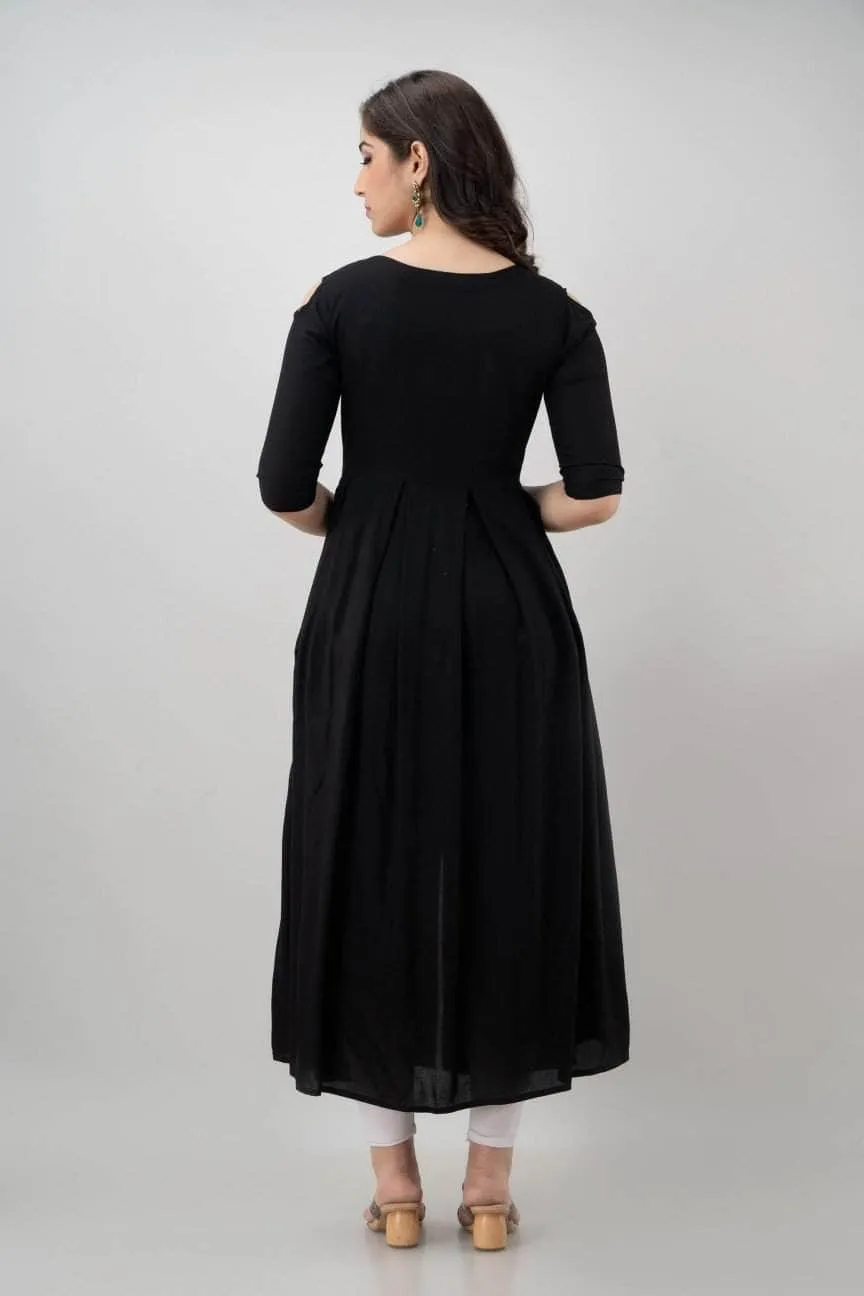 Lemon Tart Clothing LTK161 Peplum Detail Kurti - Black