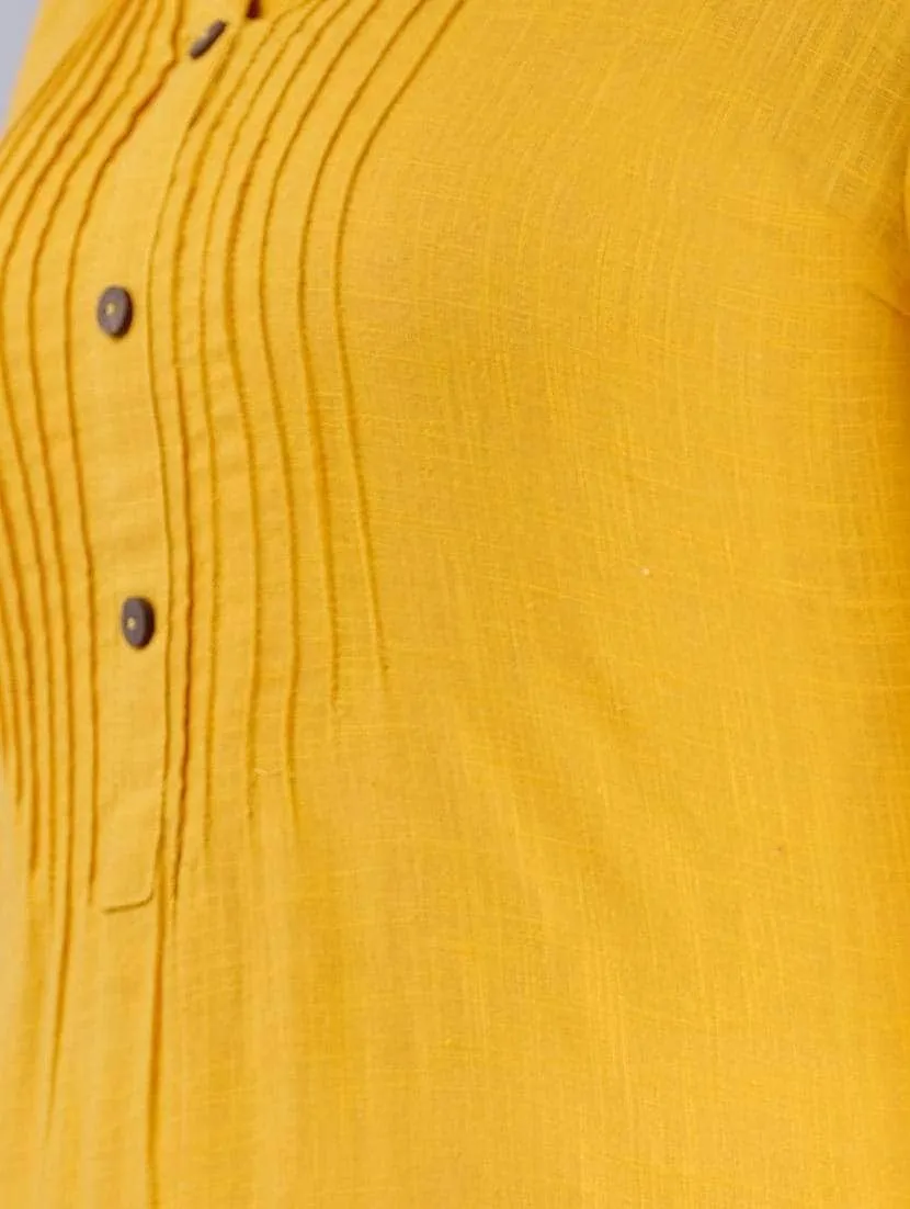 Lemon Tart Clothing LTK162 Pintuck Detail Stitched Kurti - Yellow