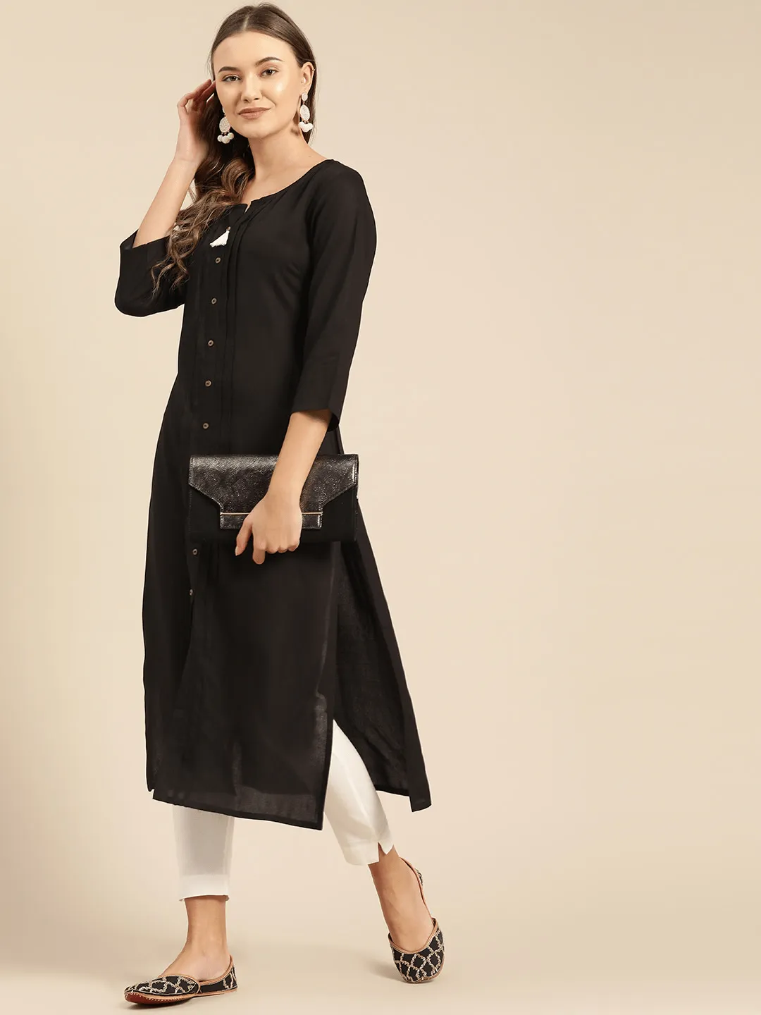 Lemon Tart Clothing LTK61 Pintuck Detail Kurti - Black