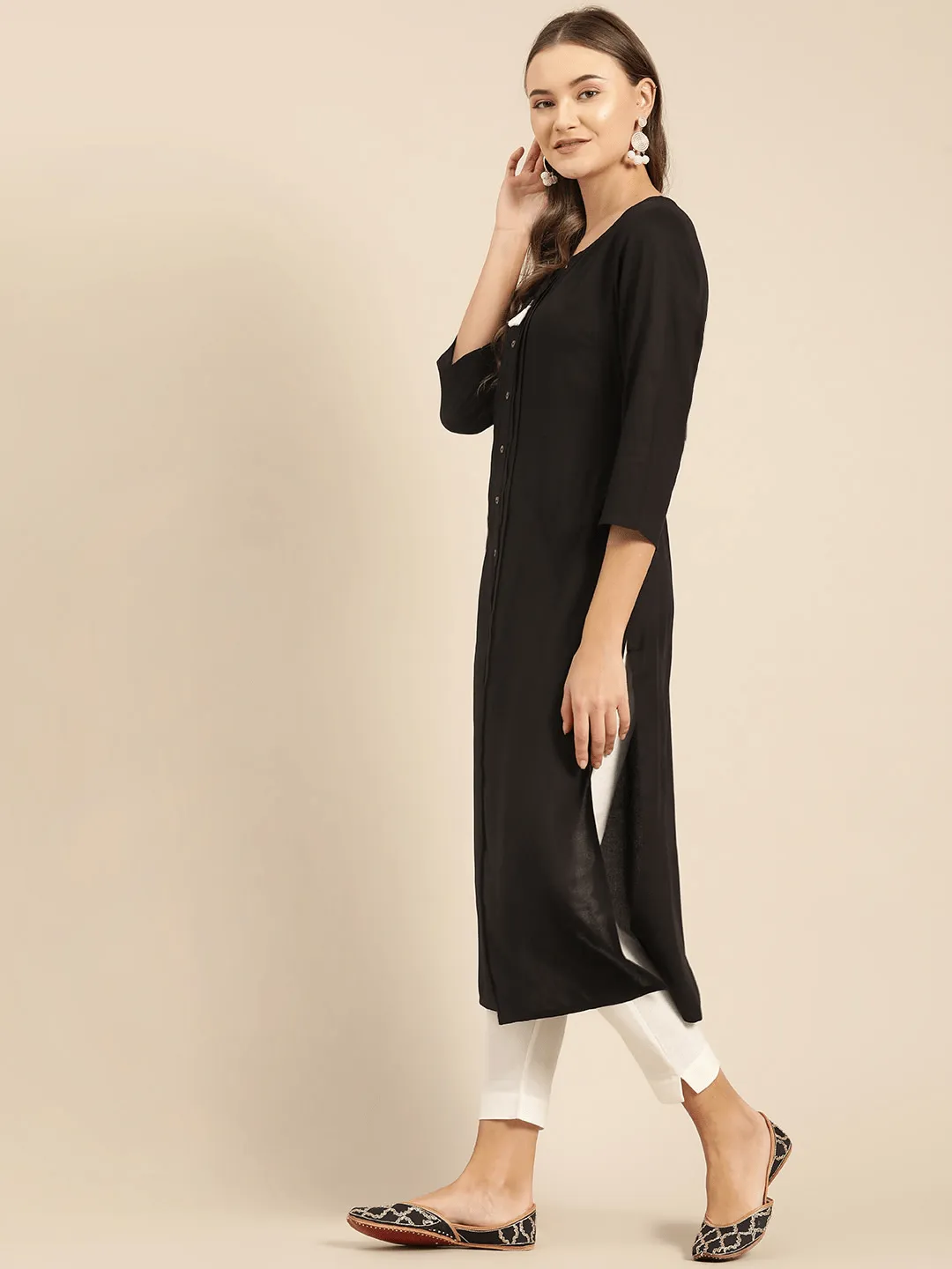 Lemon Tart Clothing LTK61 Pintuck Detail Kurti - Black