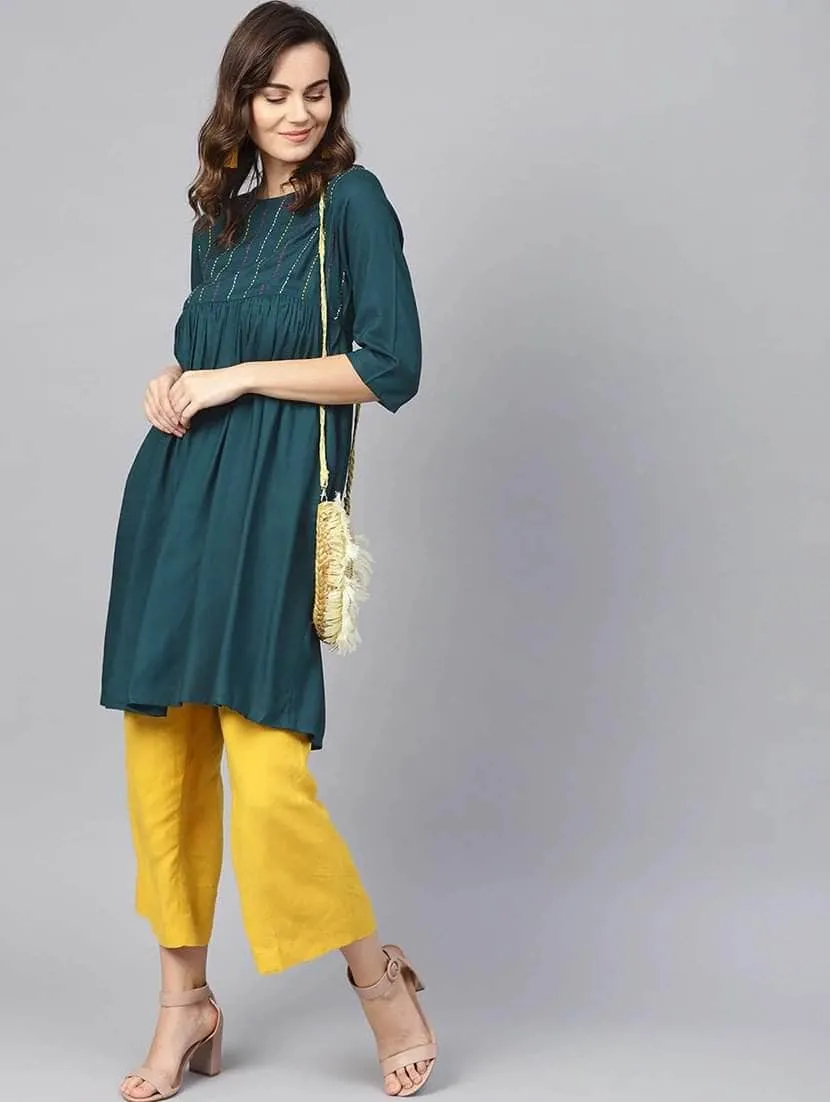 Lemon Tart Clothing LTK90 Contrast Stitch Detail Stitched Kurti