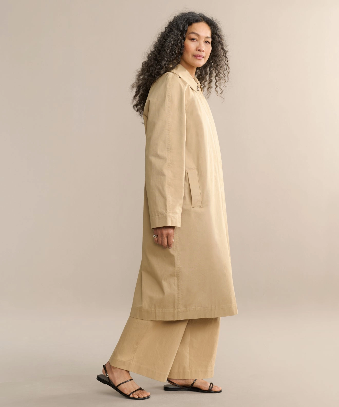 Stretch Cloth Short Length Leo Trench Coat