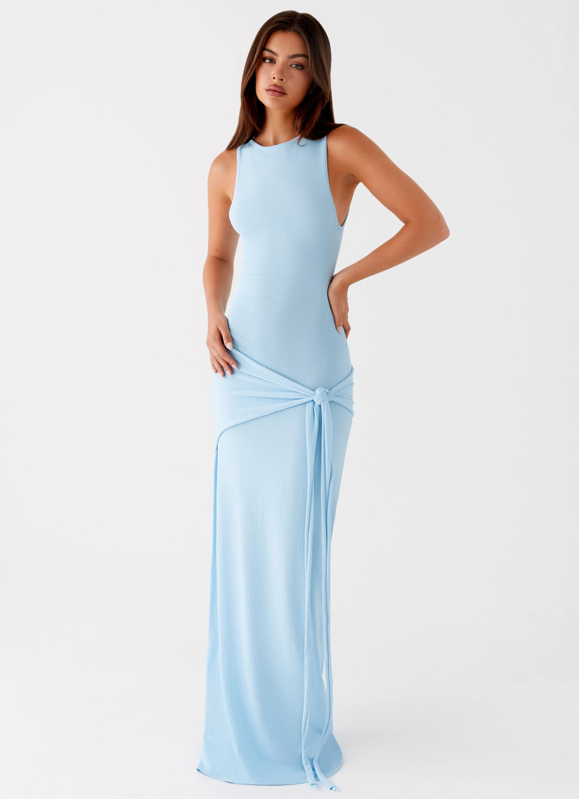 Stretchable Flattering Lines Leona Maxi Dress - Turquoise