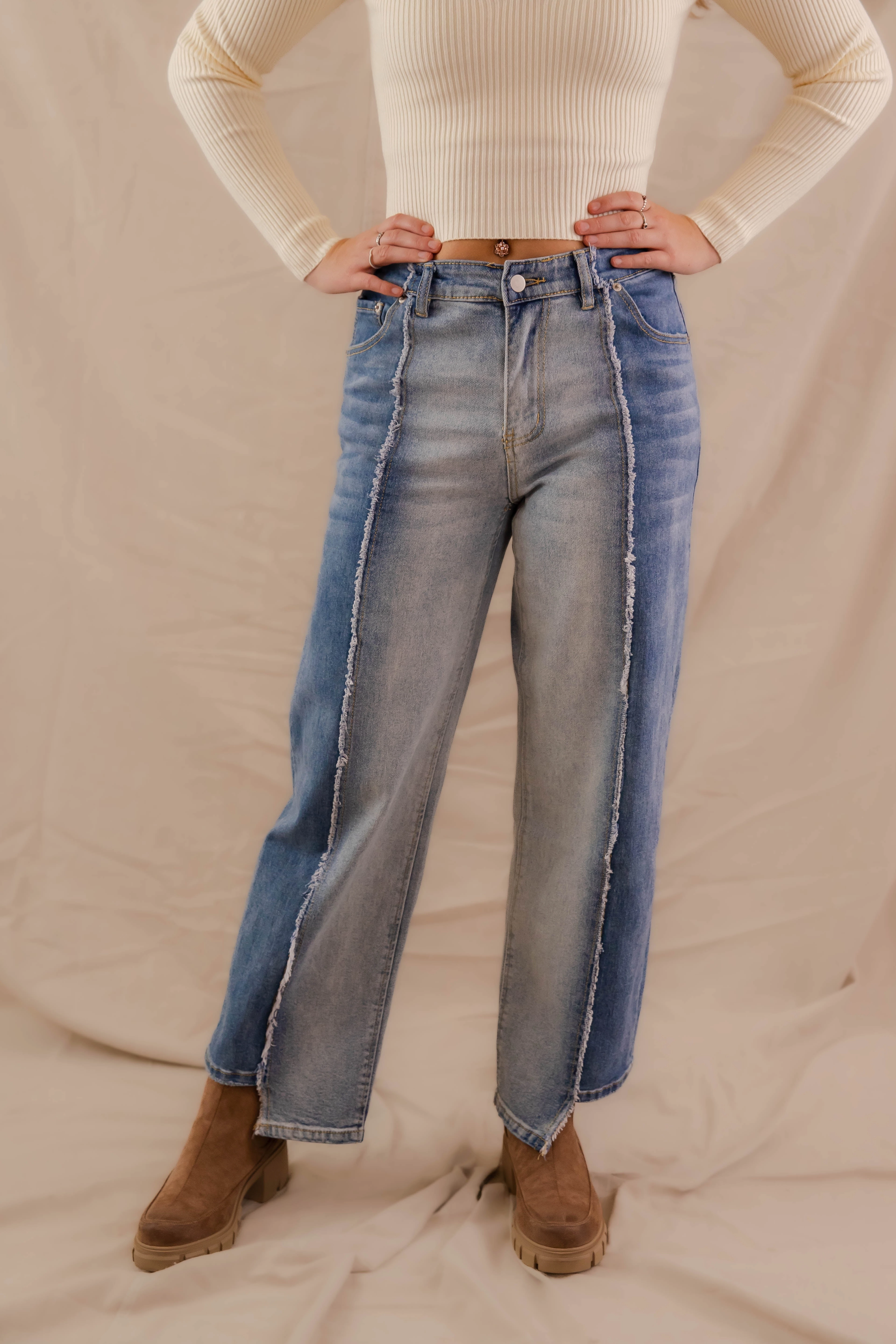 Functional Waist Hidden Pocket System Let's Pretend Denim