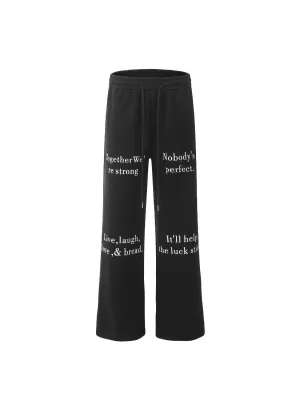 Lettering Print Straight-leg Sweatpants
