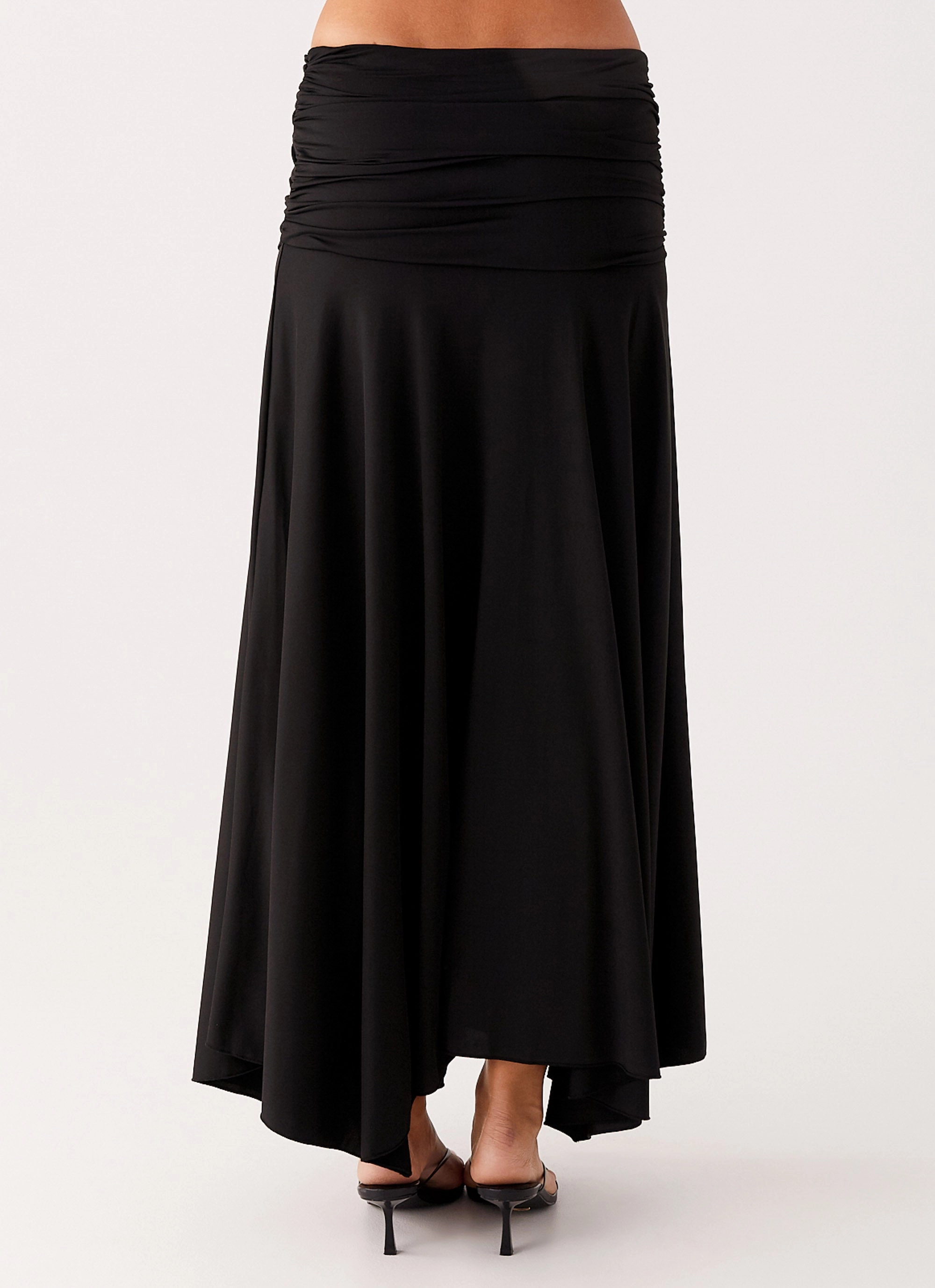 Perfect Fit Liana Ruched Maxi Skirt - Black