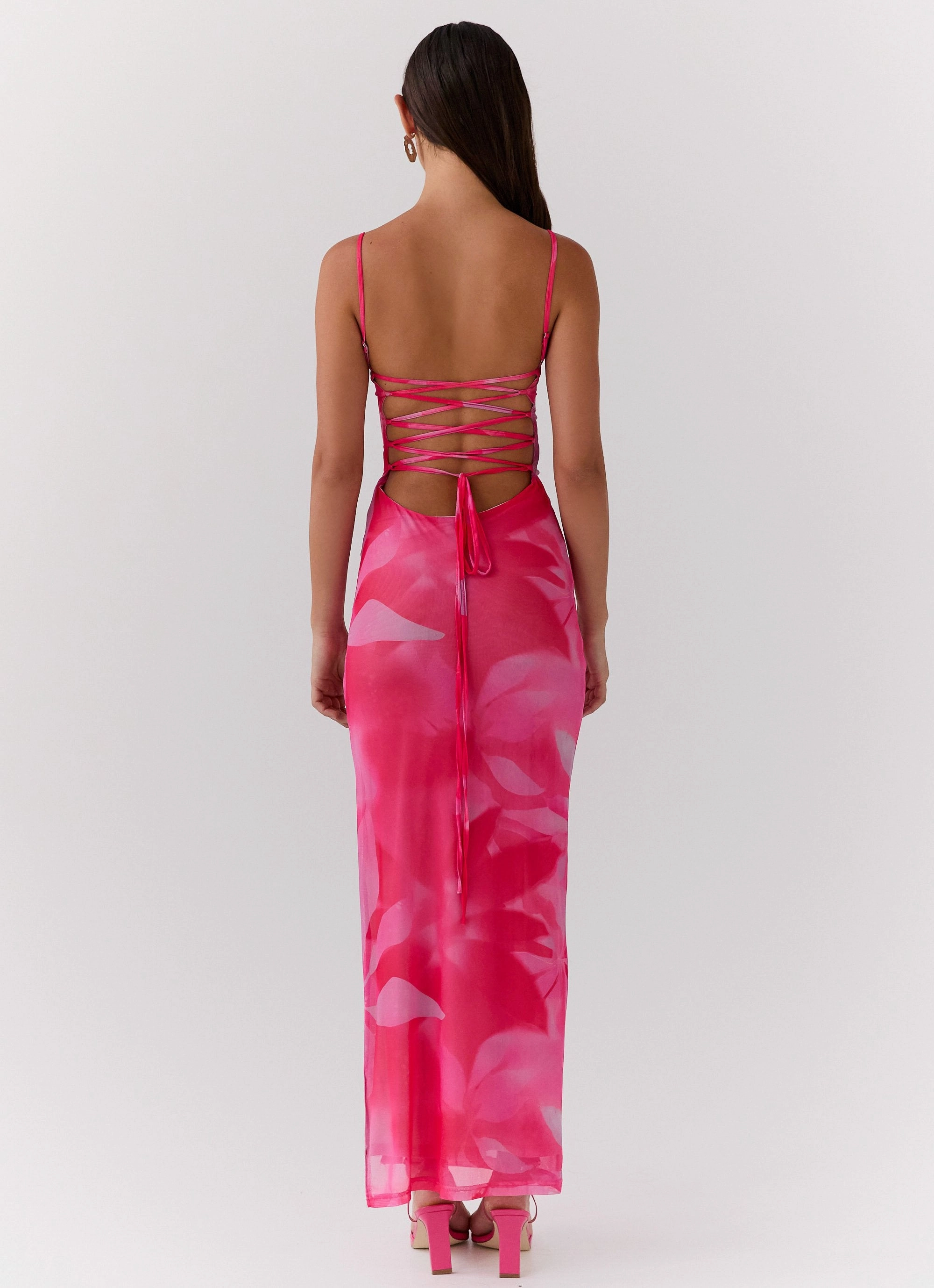 All Occasion Life In Pink Maxi Dress - Abstract Bloom