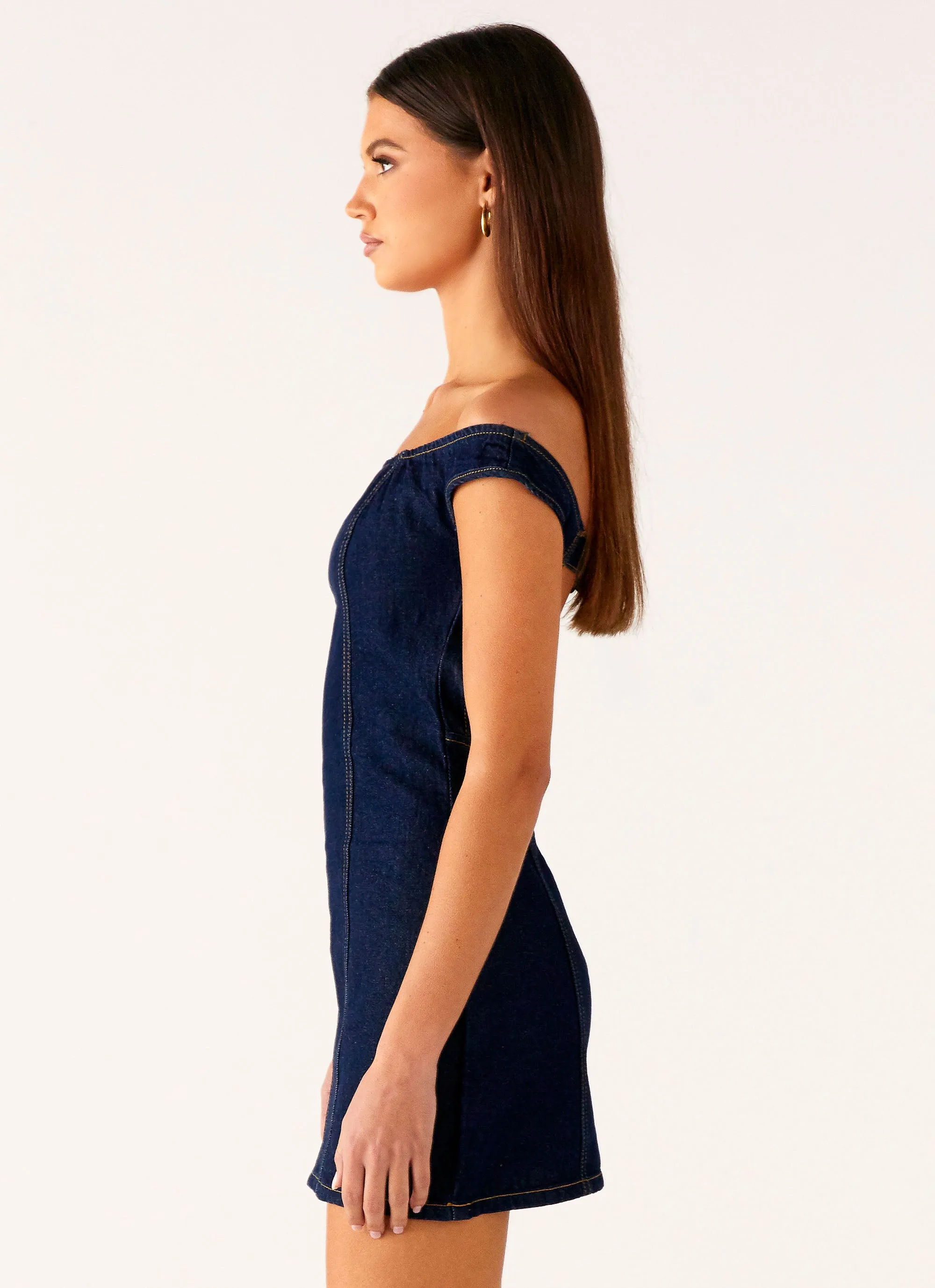 Lounge Style Urban Fit Bonnie Denim Mini Dress - Indigo