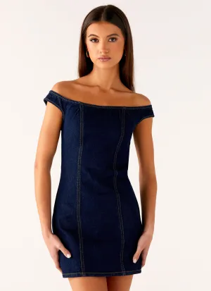 Bonnie Denim Mini Dress - Indigo Lawn Soft