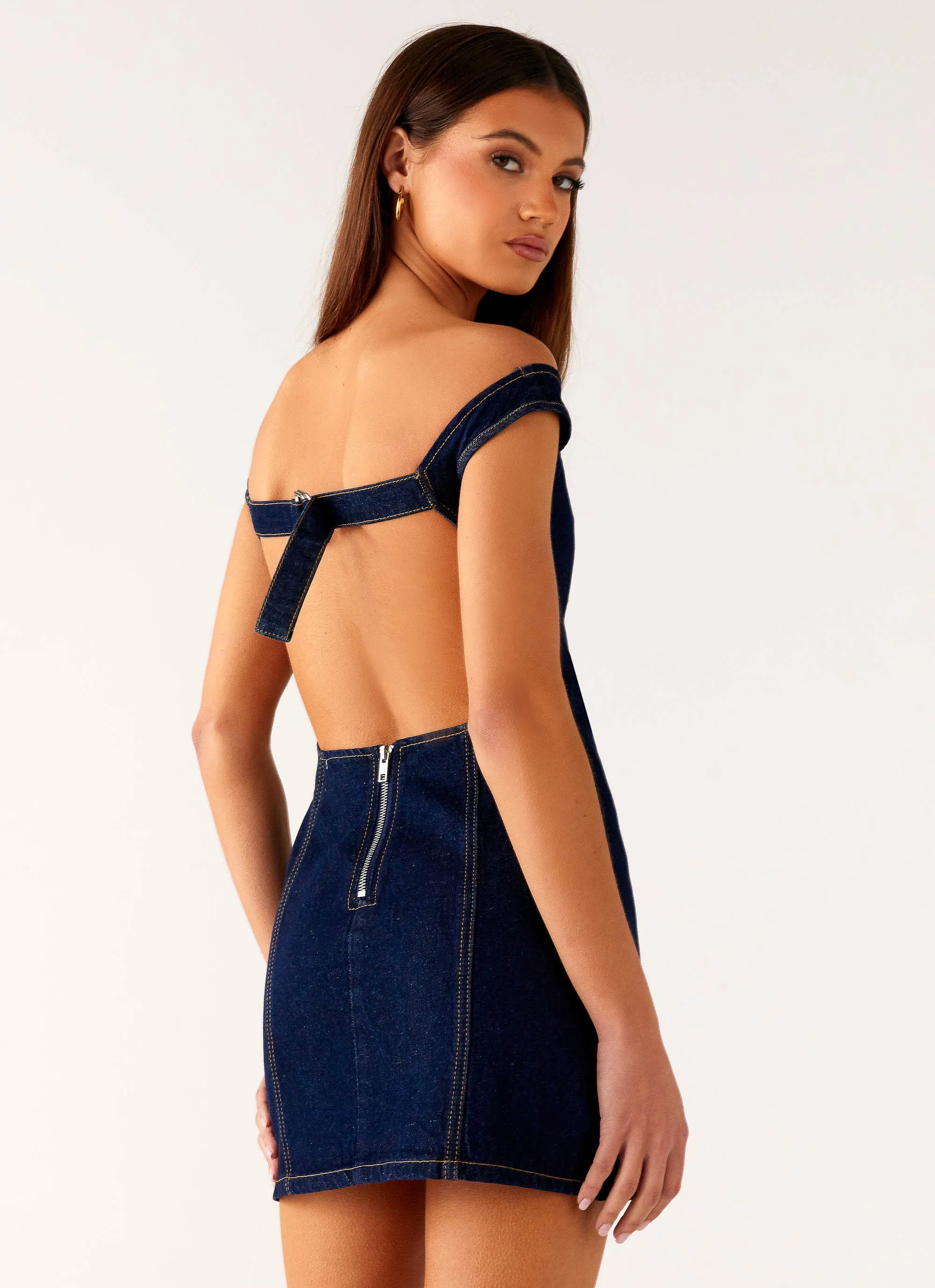 Bonnie Denim Mini Dress - Indigo Timeless Appeal urban vibe