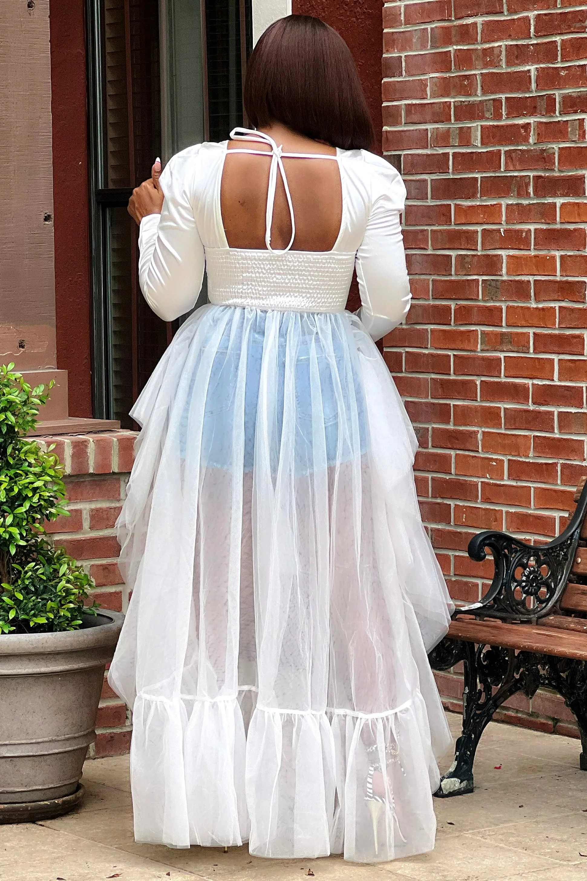 Relaxed Dress LowMaintenance Fabric Eunice Tulle Extension/Attached Skirt Statement Top