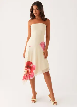 Mariposa Midi Dress - Orchid Yellow Warm Palette