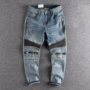 Light Straight-leg Zipper Autumn Japanese Jeans