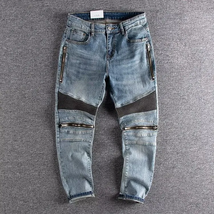 Light Straight-leg Zipper Autumn Japanese Jeans