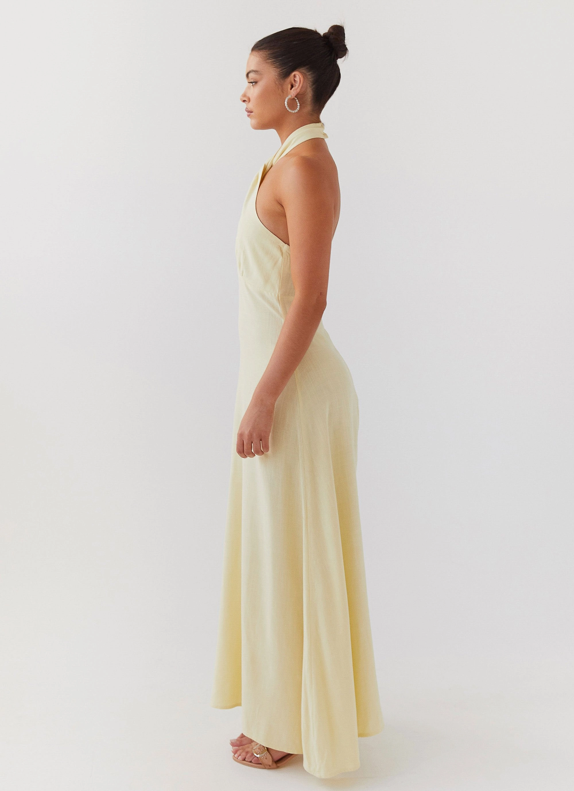 Minimal Fit Adrienne Linen Maxi Dress - Lemon