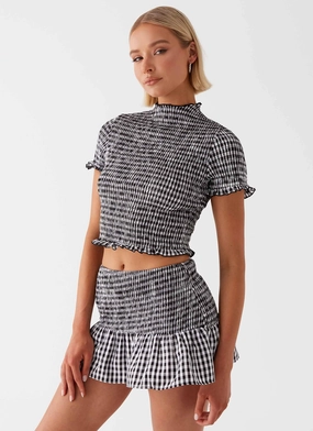 Sweetest Pie Mini Skirt - Black Gripper Waistband
