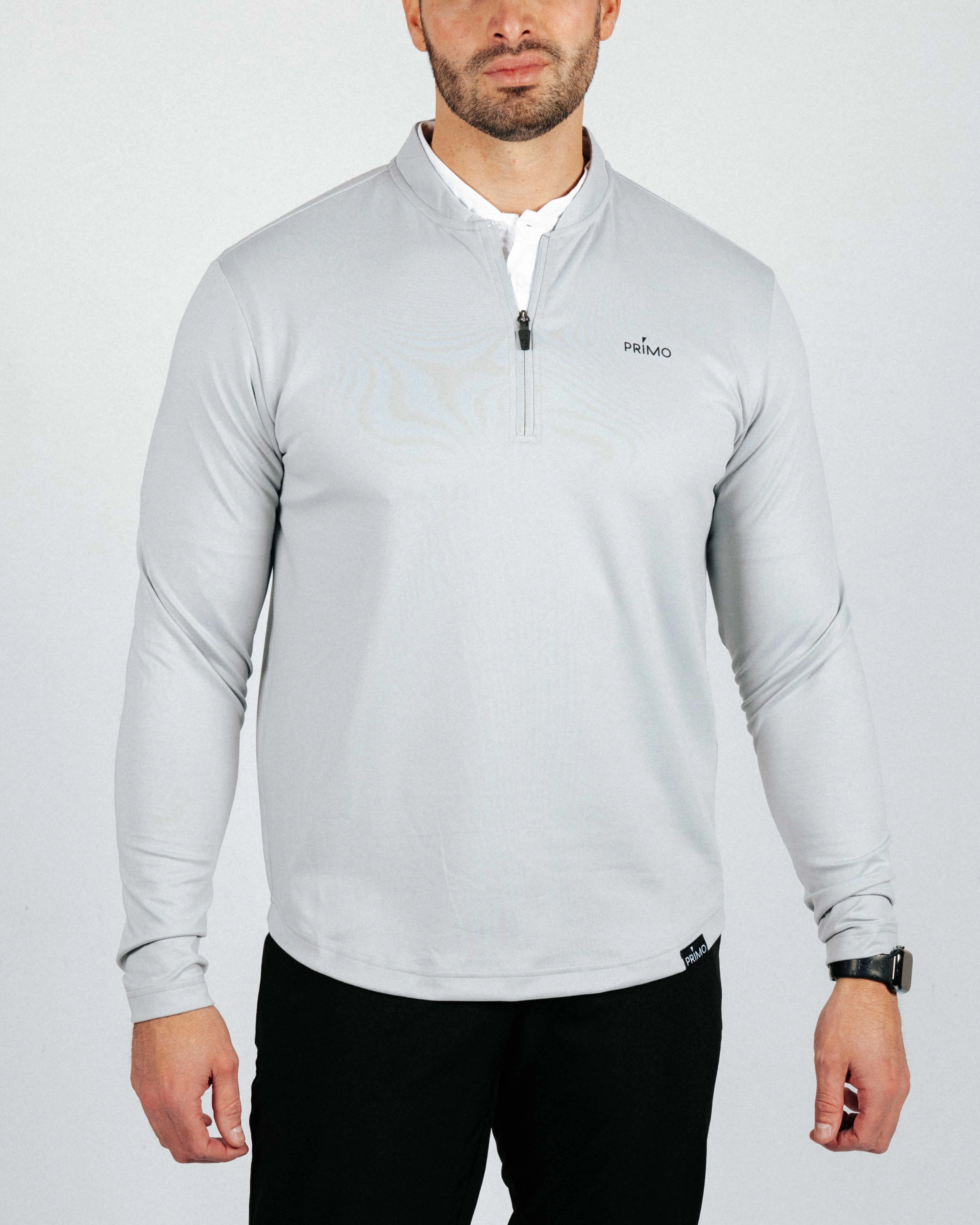 Light Gray Blade Quarter Zip Simple Pullover