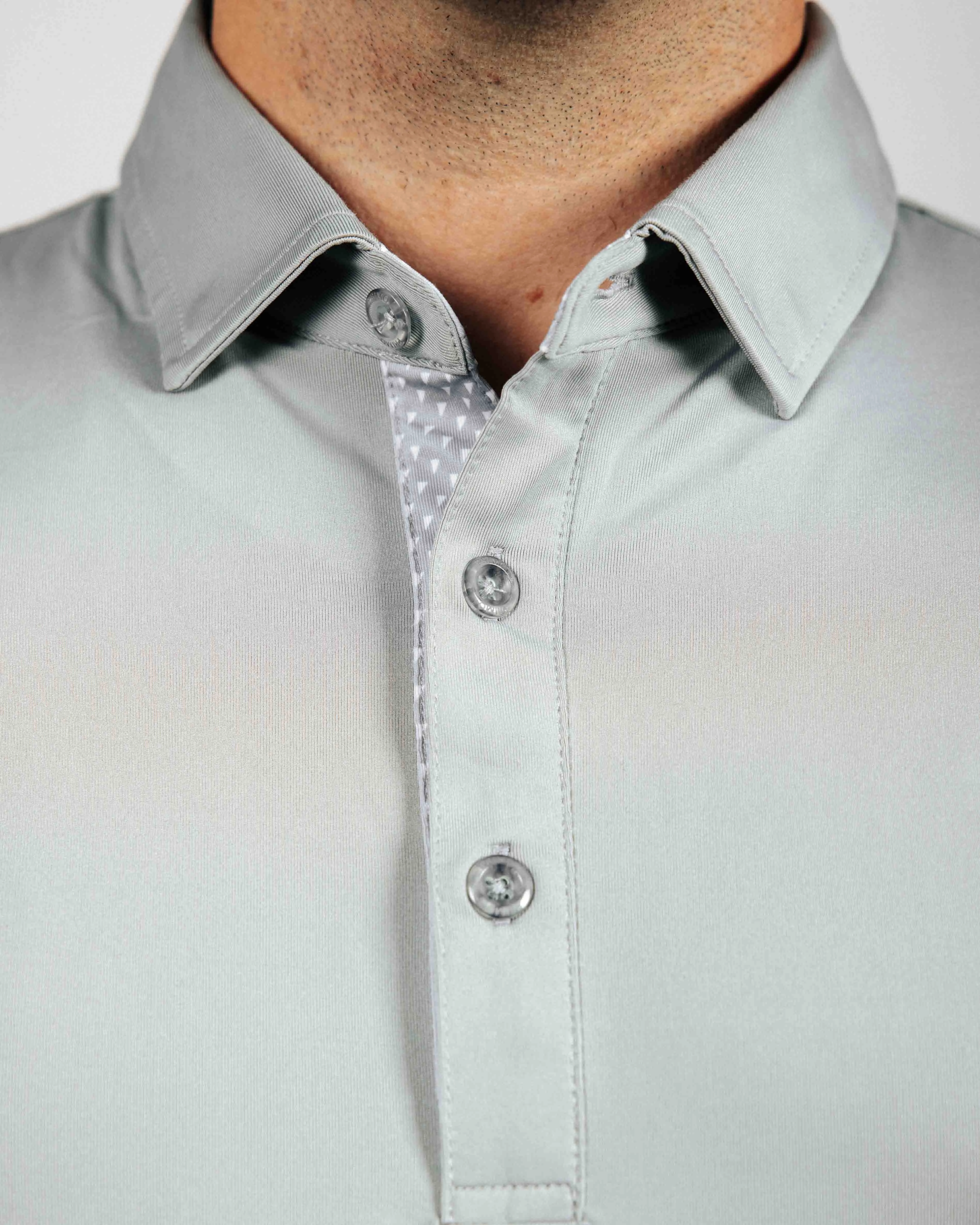 GarmentWashed Softness Light Gray Long Sleeve Classic Polo