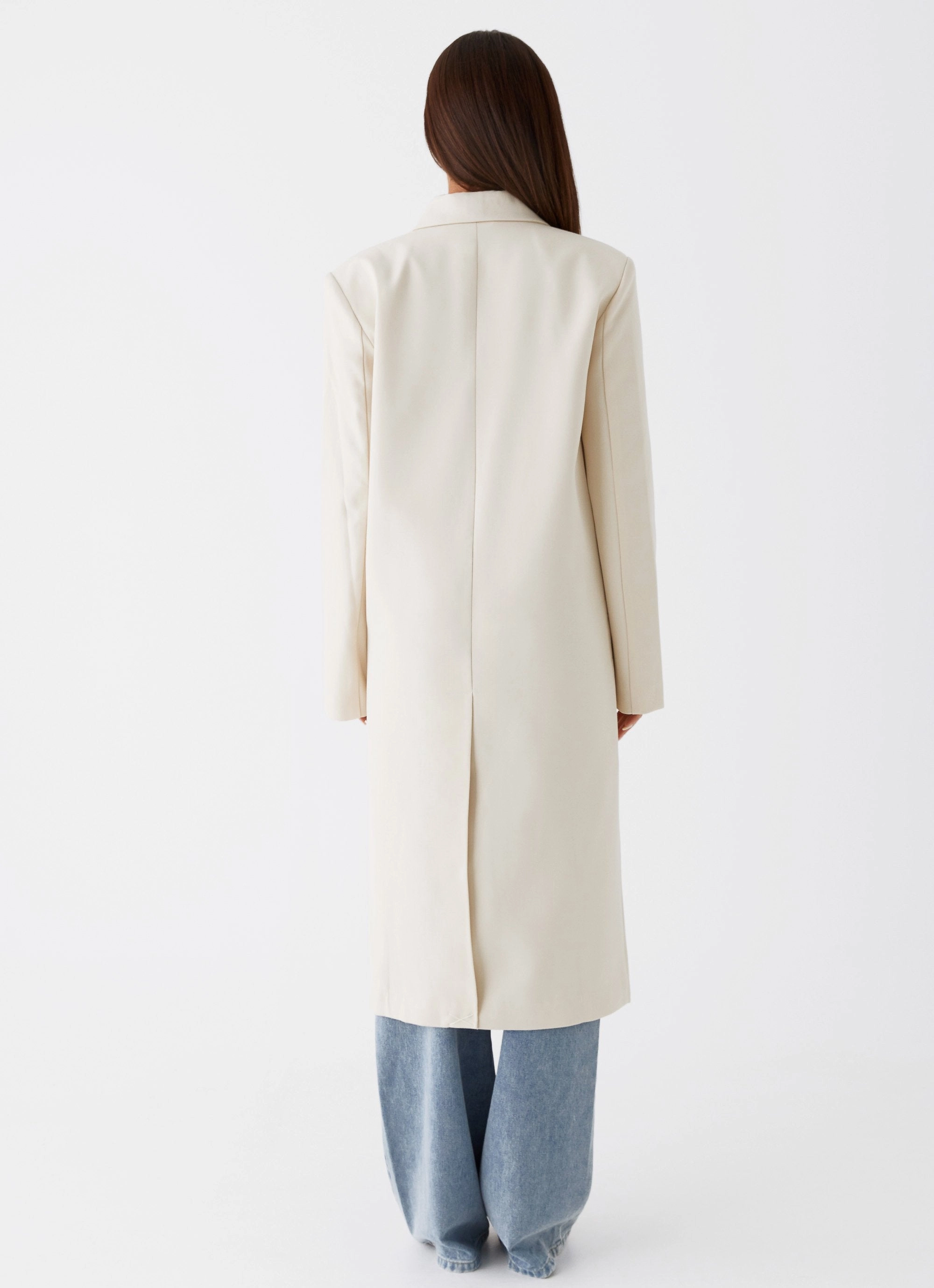 Weekend Casual Fit MultiPocketLayout Dalia Double Breasted Blazer Coat - Beige
