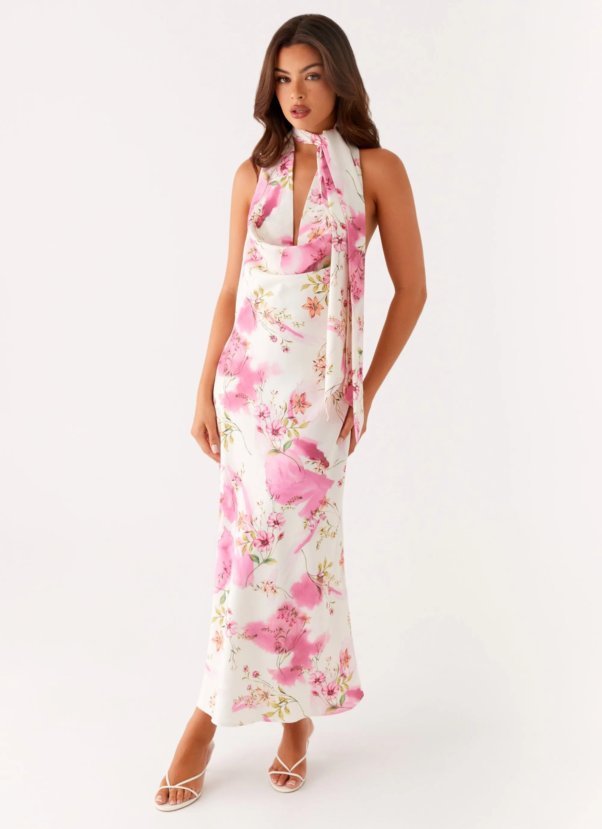 Jensen Midi Dress - Ivory Floral Print Light material