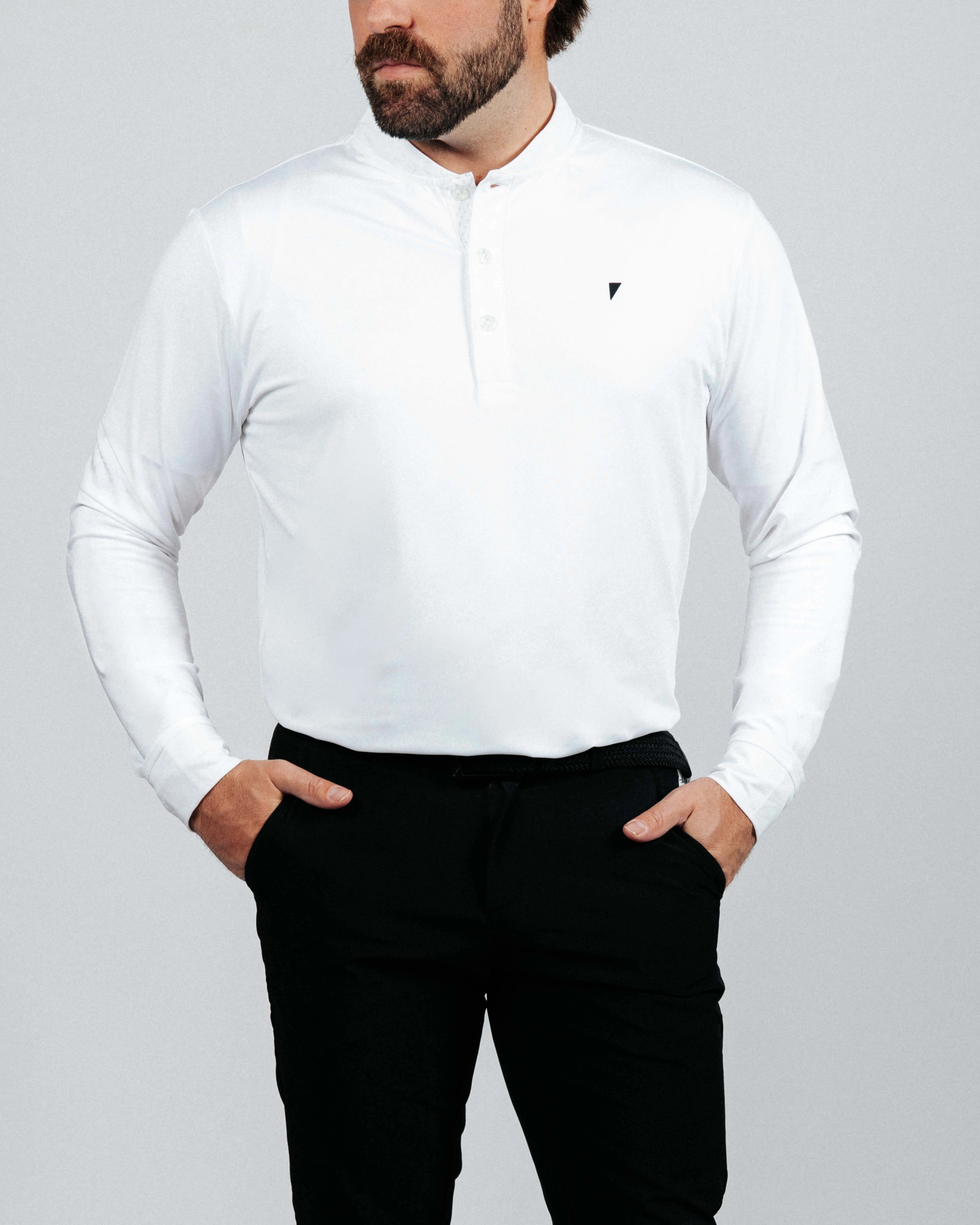 Thermal Insulation Layer White Long Sleeve Blade Polo