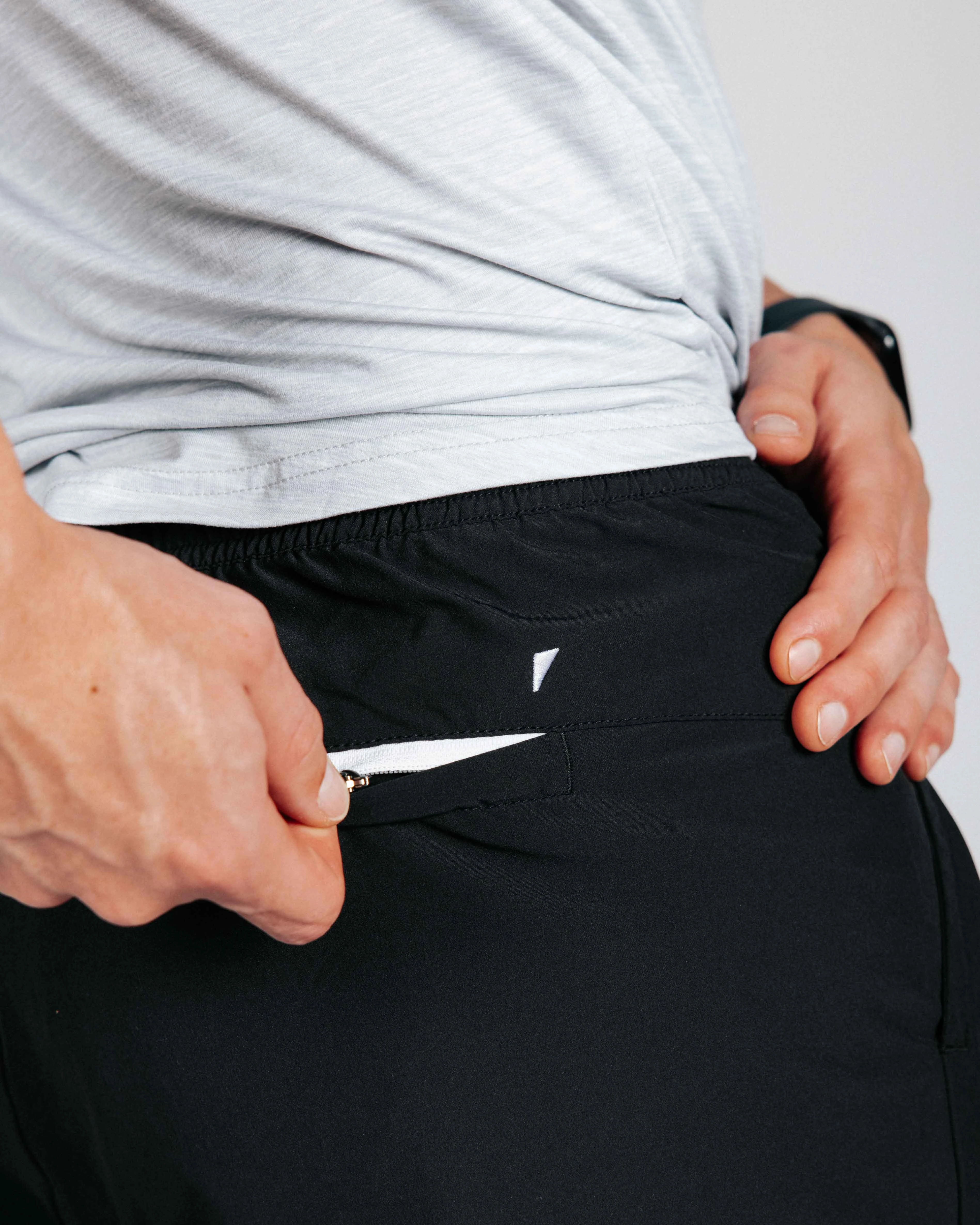 AntiStaticTreatment Odor Control Fabric Men's Black Active Shorts