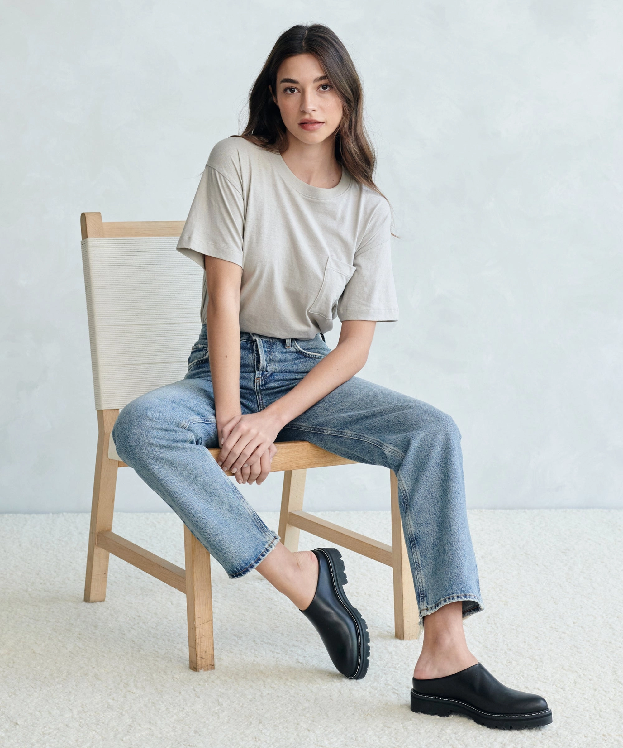 Moisture Management Fabric Flexible Design Vintage Pocket Tee