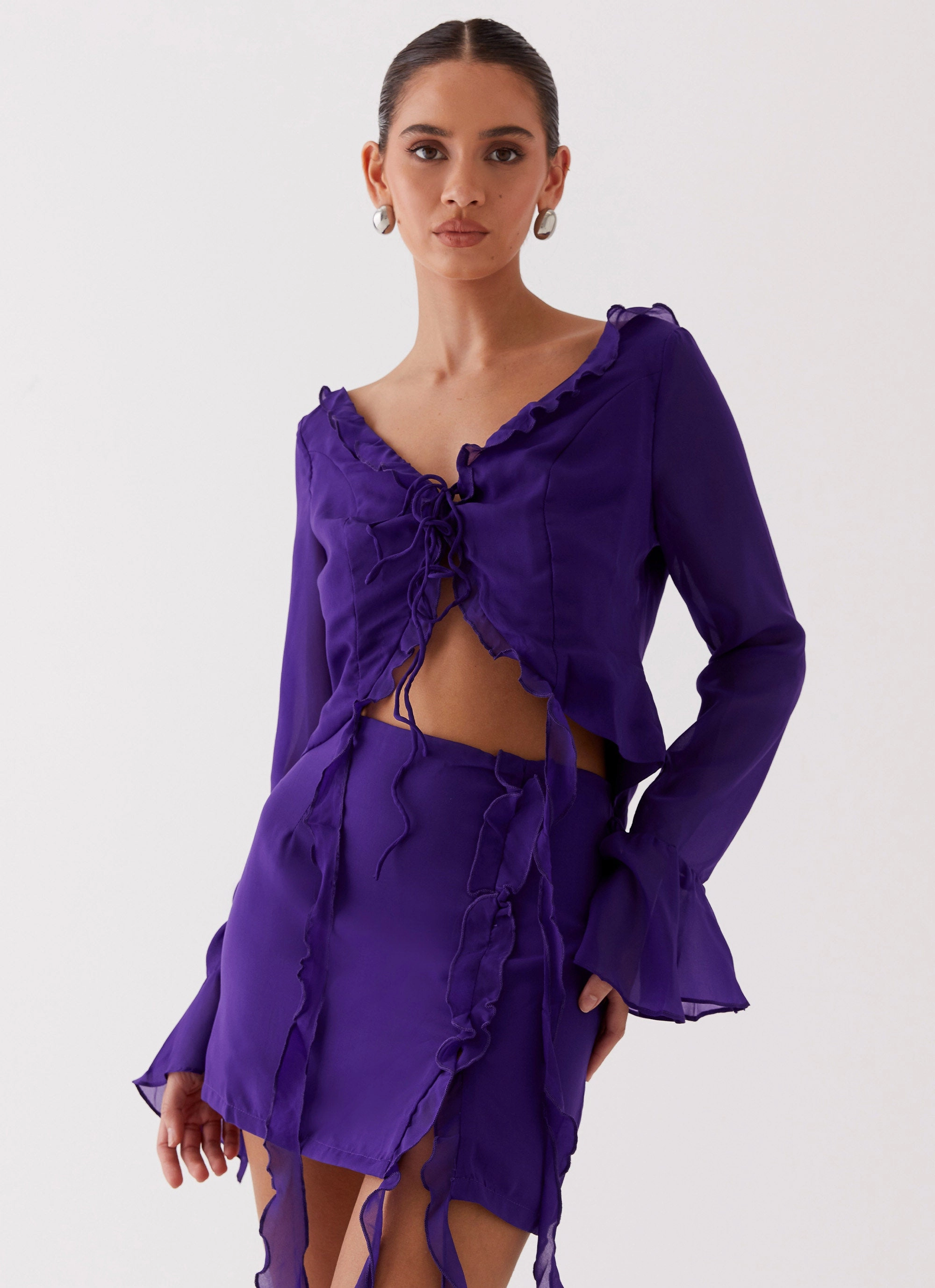 My Favourite Part Blouse - Violet Double Buttons